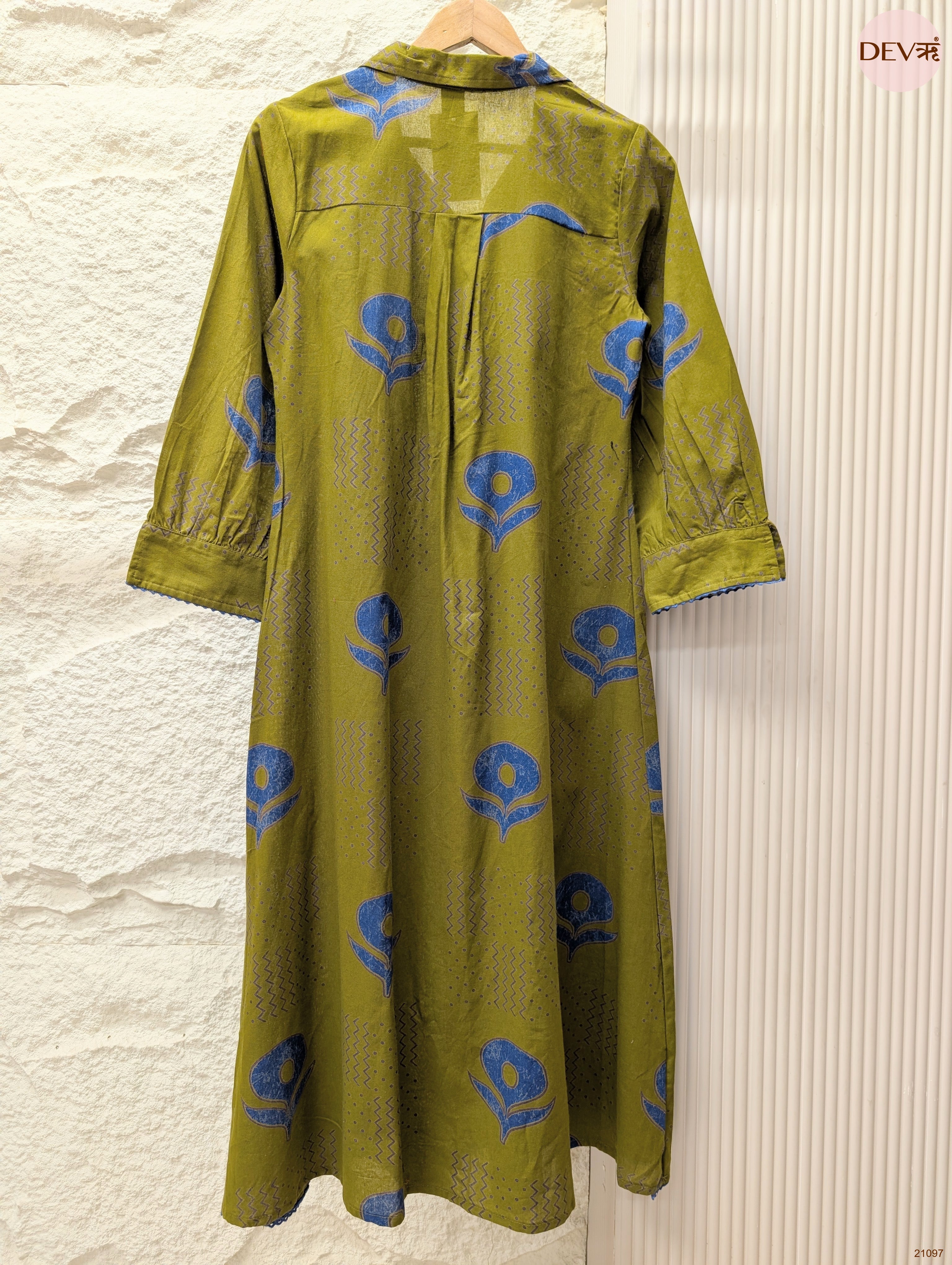 Vasanti Cotton flex Printed Olive 2-Piece Set (Devri – D.No 21097)