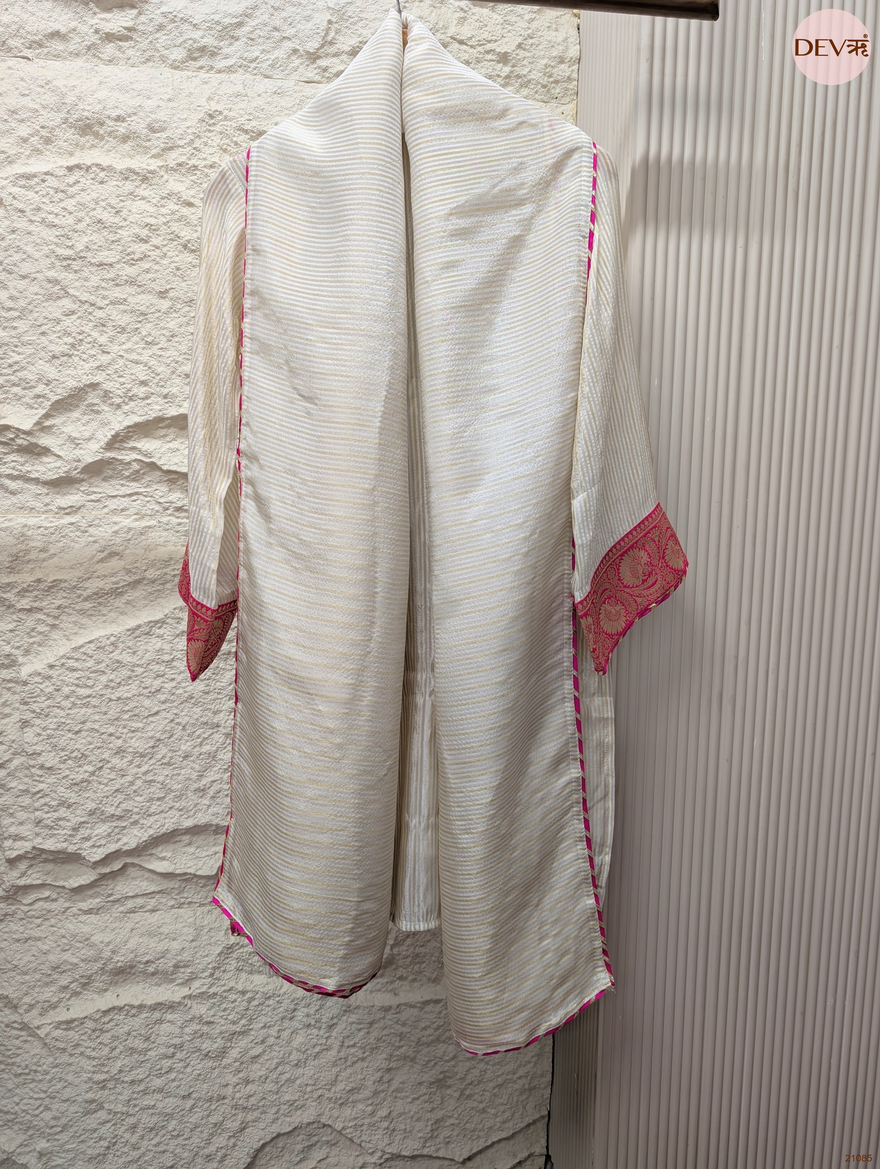 Gulnaar Tissue Silk Embroidered Ivory 3-Piece Set (Devri – D.No 21085)