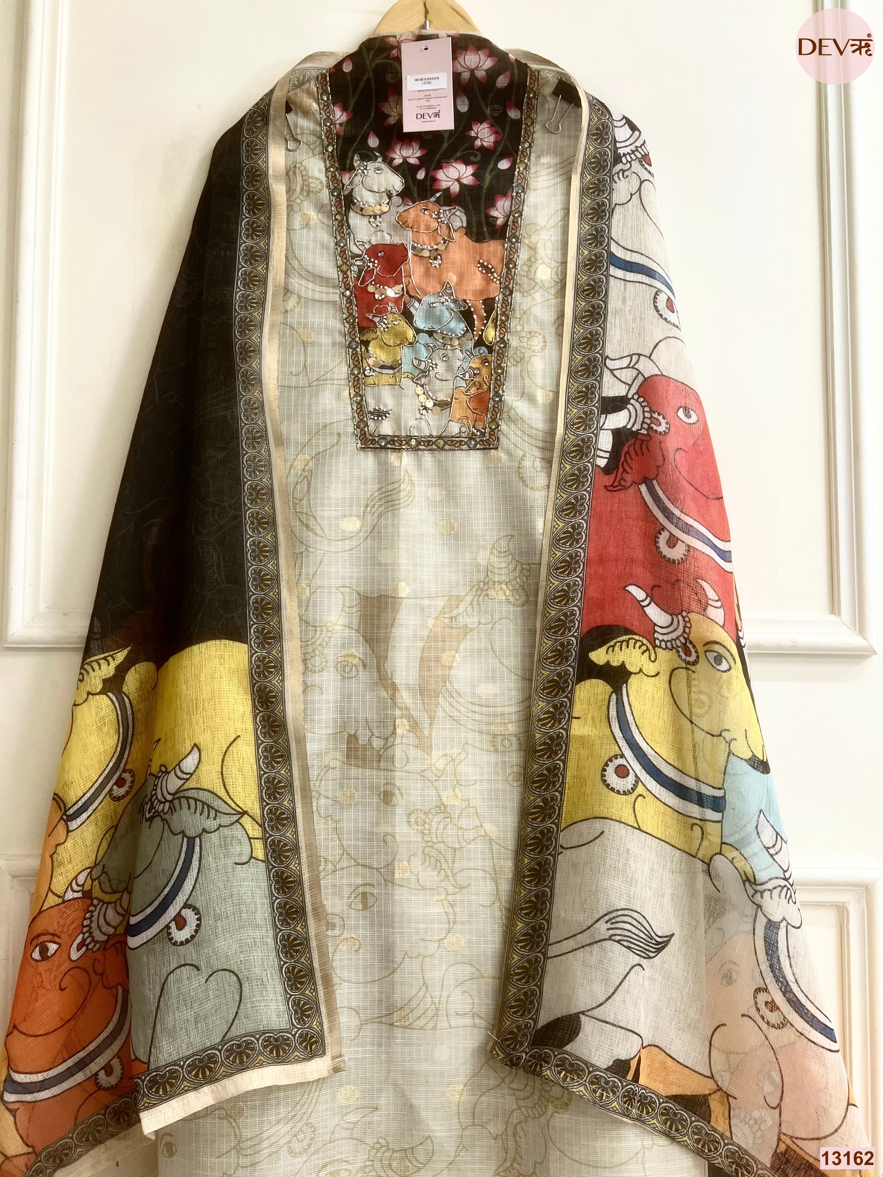 Sage Kota Printed Unstitched 3-Piece Suit (Devri – D.No 13162)