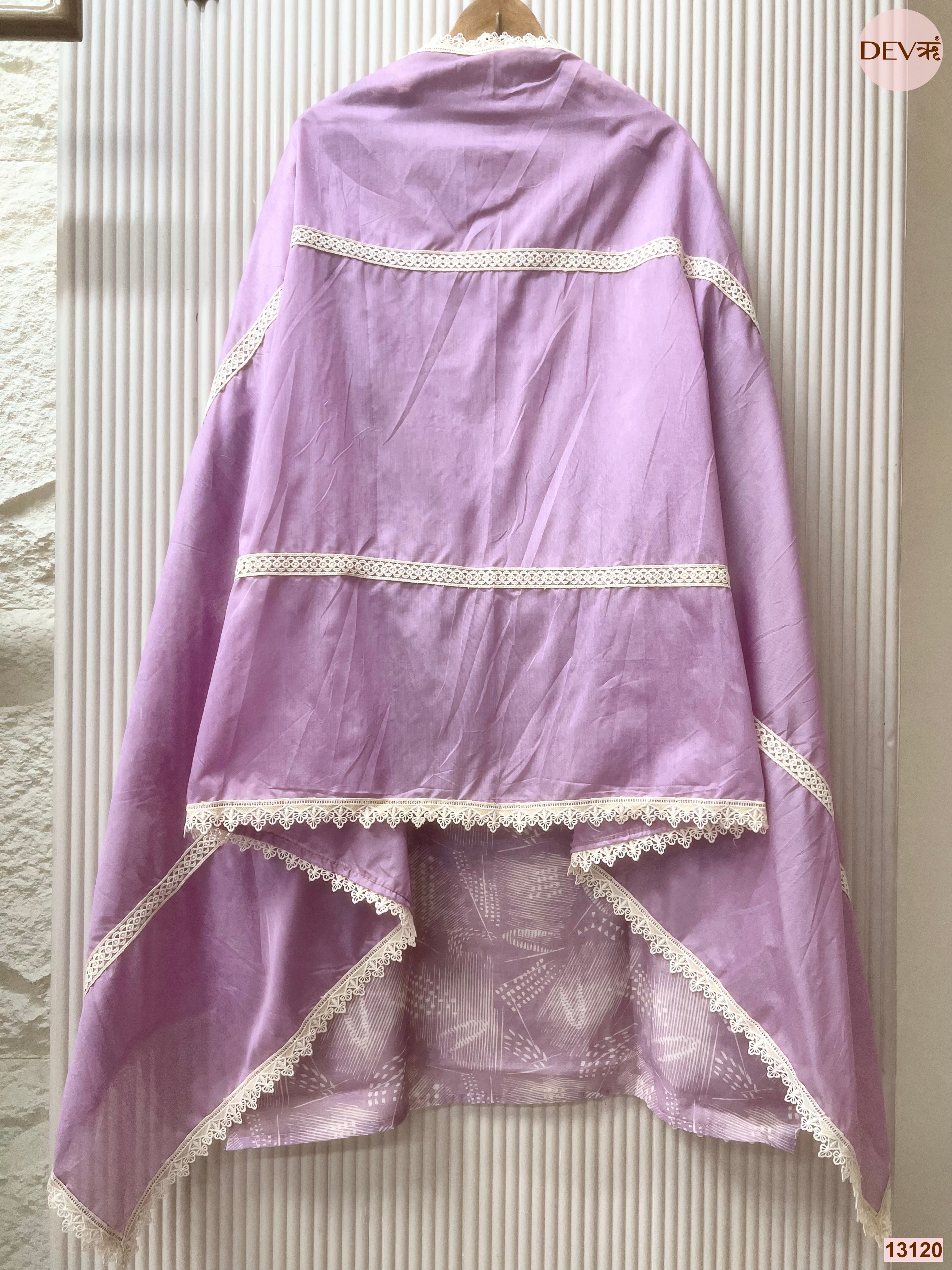 Lavender Linen Embroidered Unstitched 3-Piece Suit (Devri – D.No 13120)