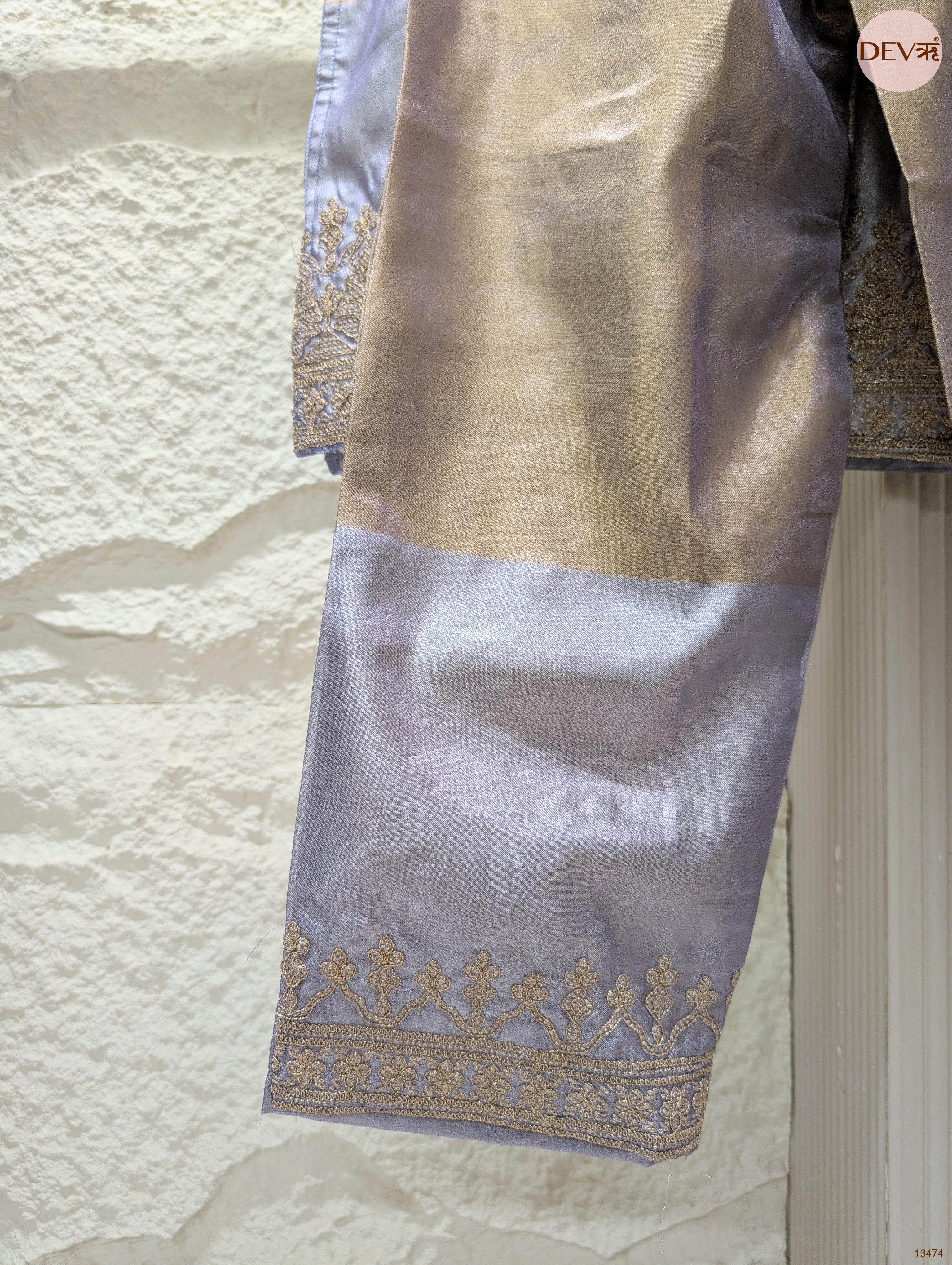 Meher Tissue silk Embroidered Lavender 2-Piece Set (Devri – D.No 13474)