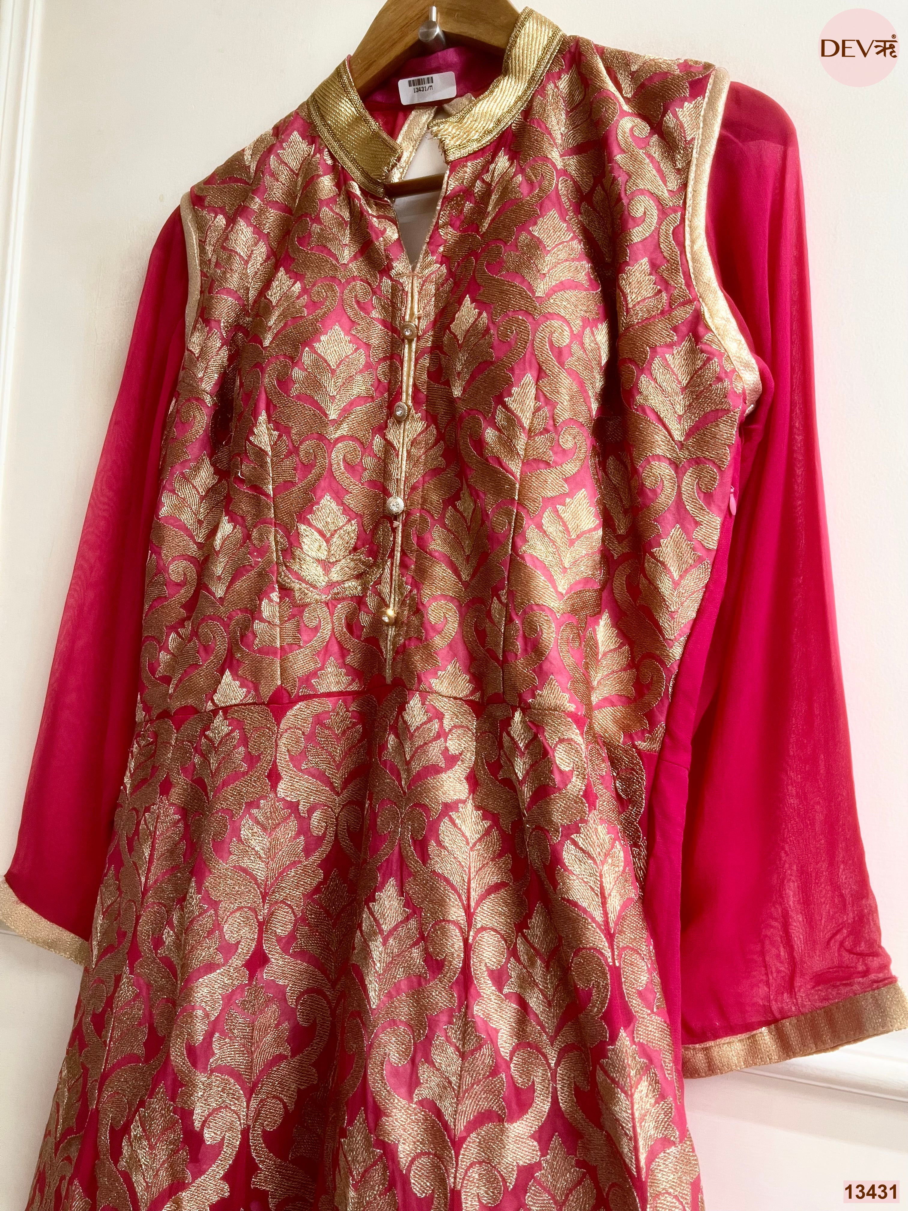 Gulnaar Georgete embroidered Pink 1-Piece Set (Devri – D.No 13431)