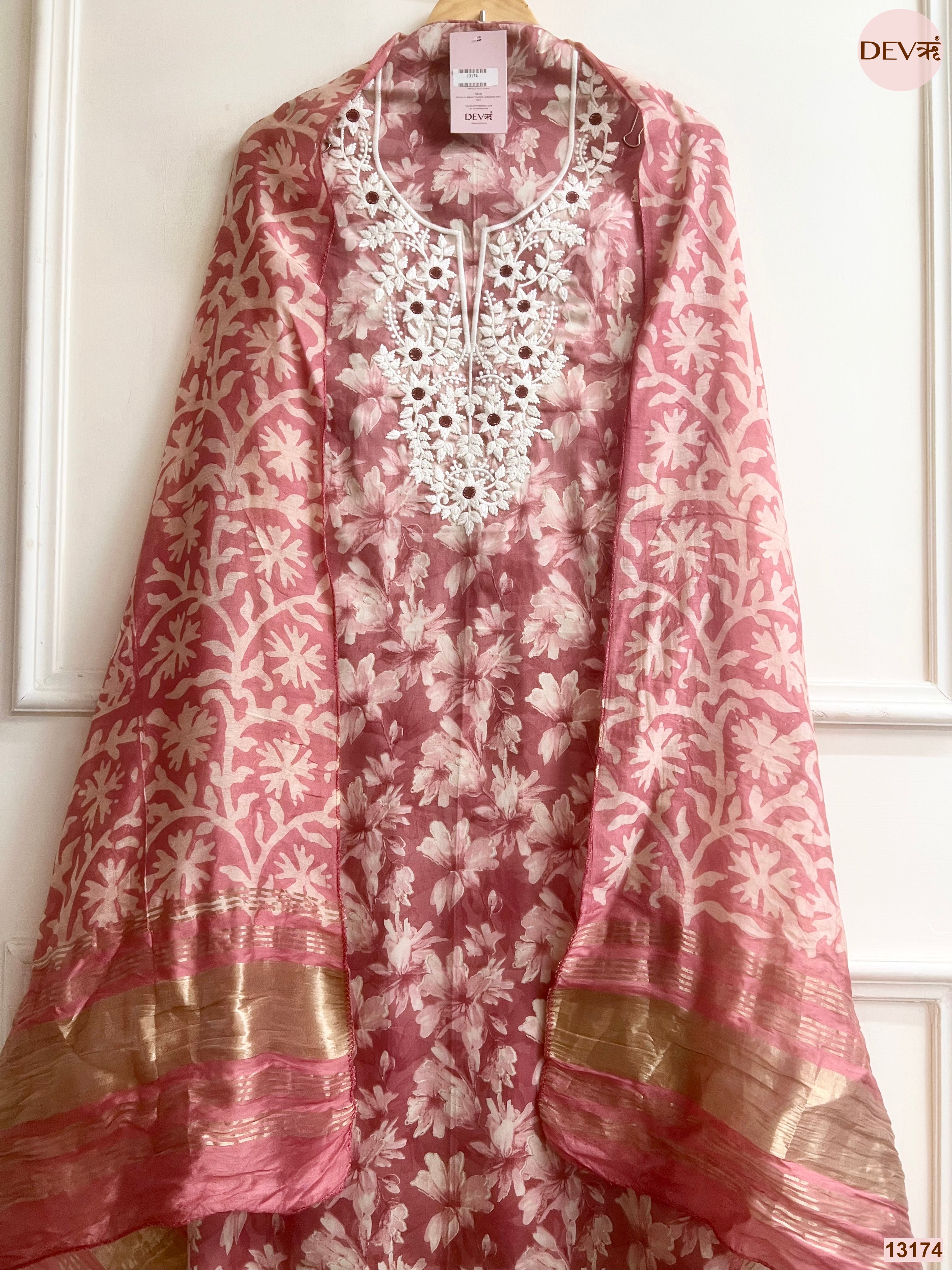 Pink Jam Cotton Printed Unstitched 3-Piece Suit (Devri – D.No 13174)