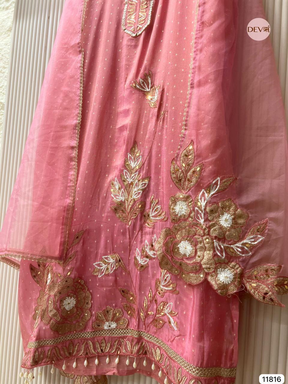 Blush Pink Shimmer Silk Embroidered Unstitched 3-Piece Suit (Devri – D.No 11816)