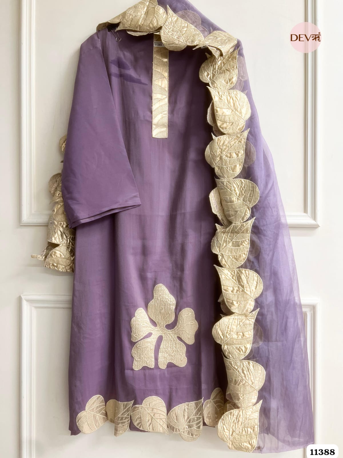 Purple Modal Silk Unstitched Embroidered -Set Of 3