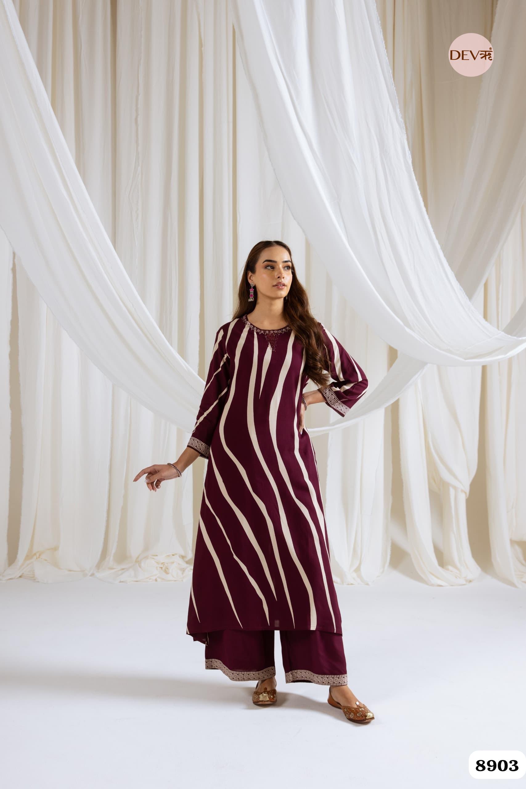 Maroon German Reyon Printed -set of 2 {8903}