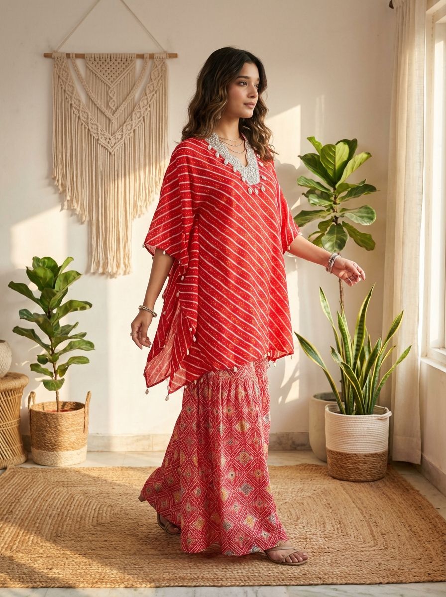 Gulzaar Muslin Printed Red 2-Piece Set (Devri – D.No 2037)