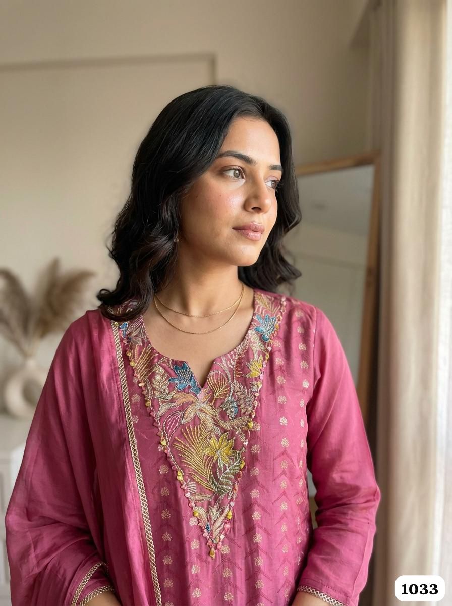 Rose Glow Chinon Silk 3-Piece Set {1033}