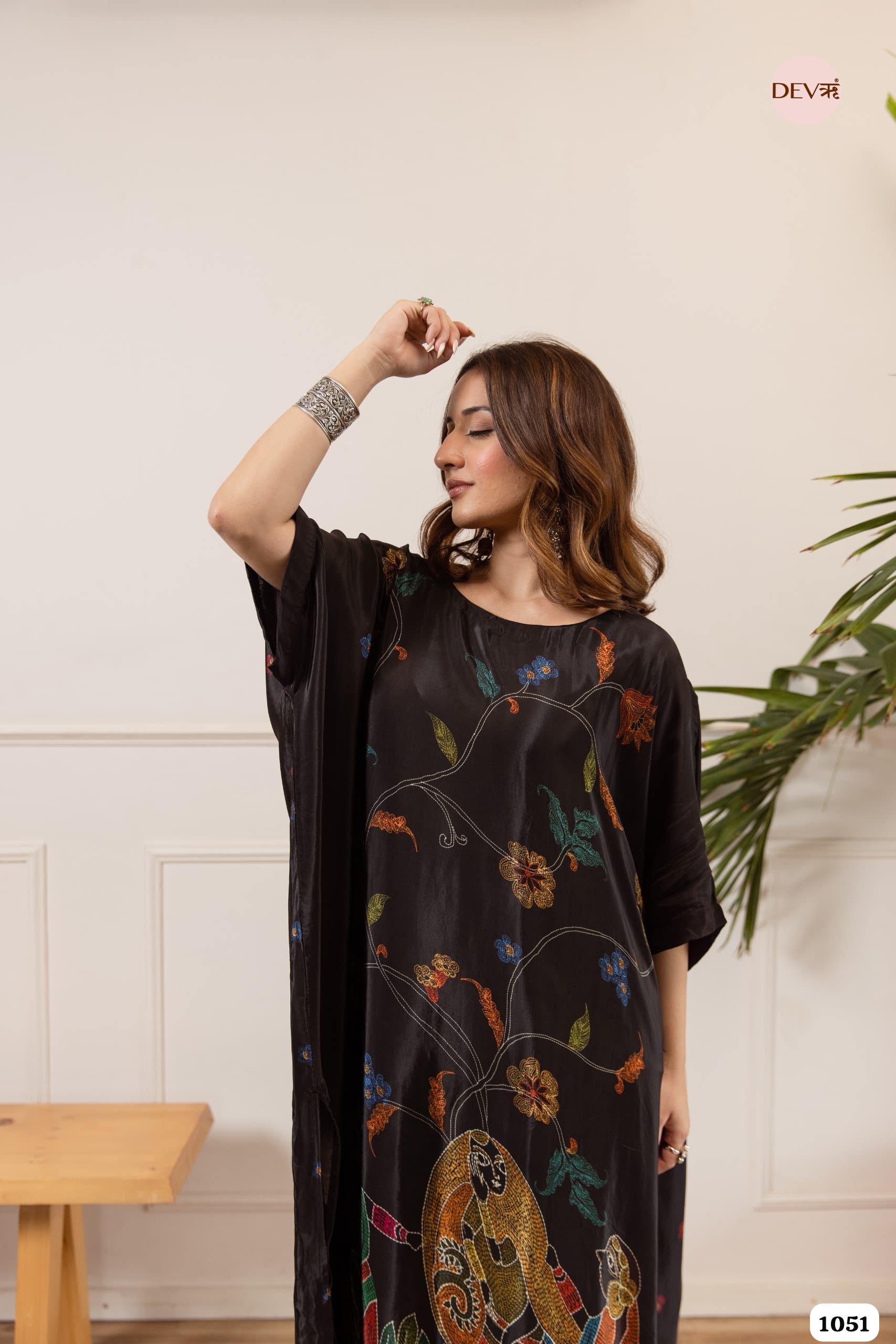 Ebony Charm kaftan-inspired Crepe 2-Piece Set {1051}