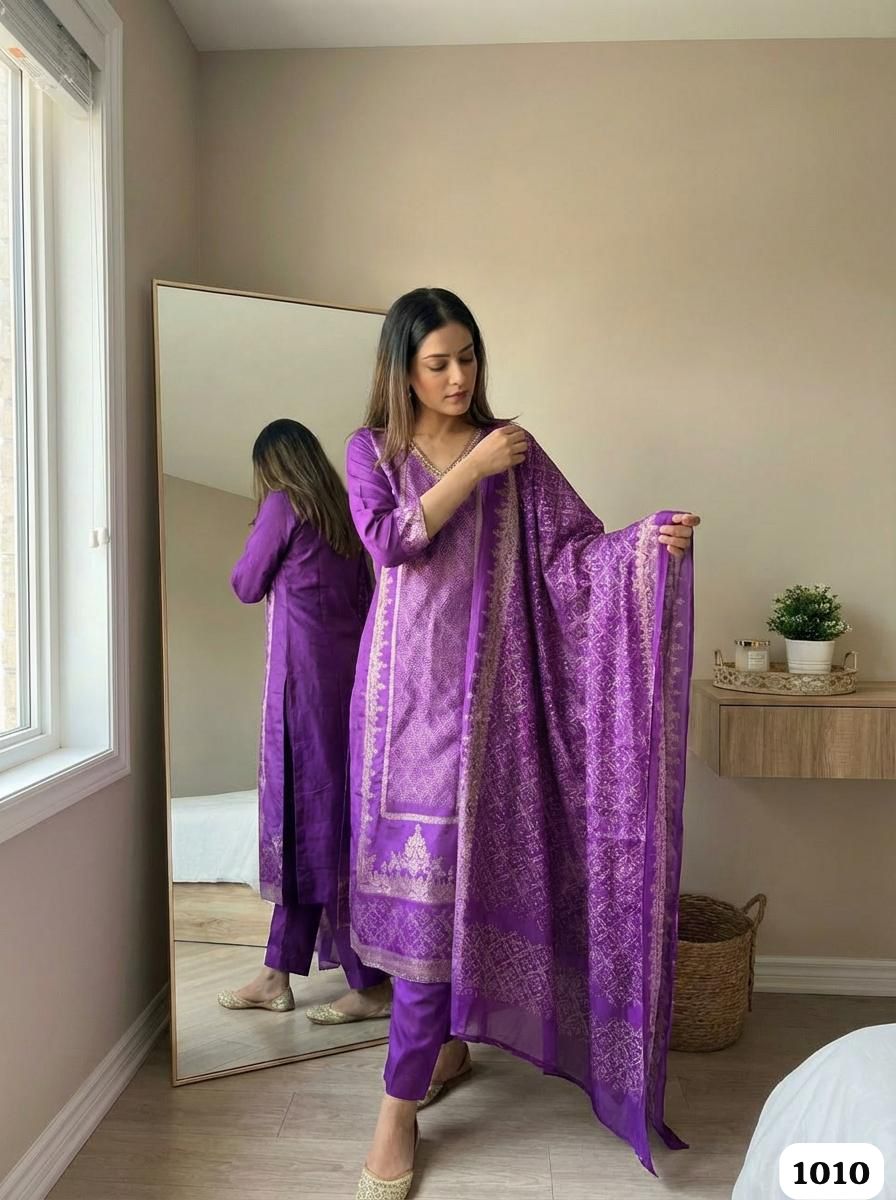 Royal Glow Silk 3-Piece Set {1010}