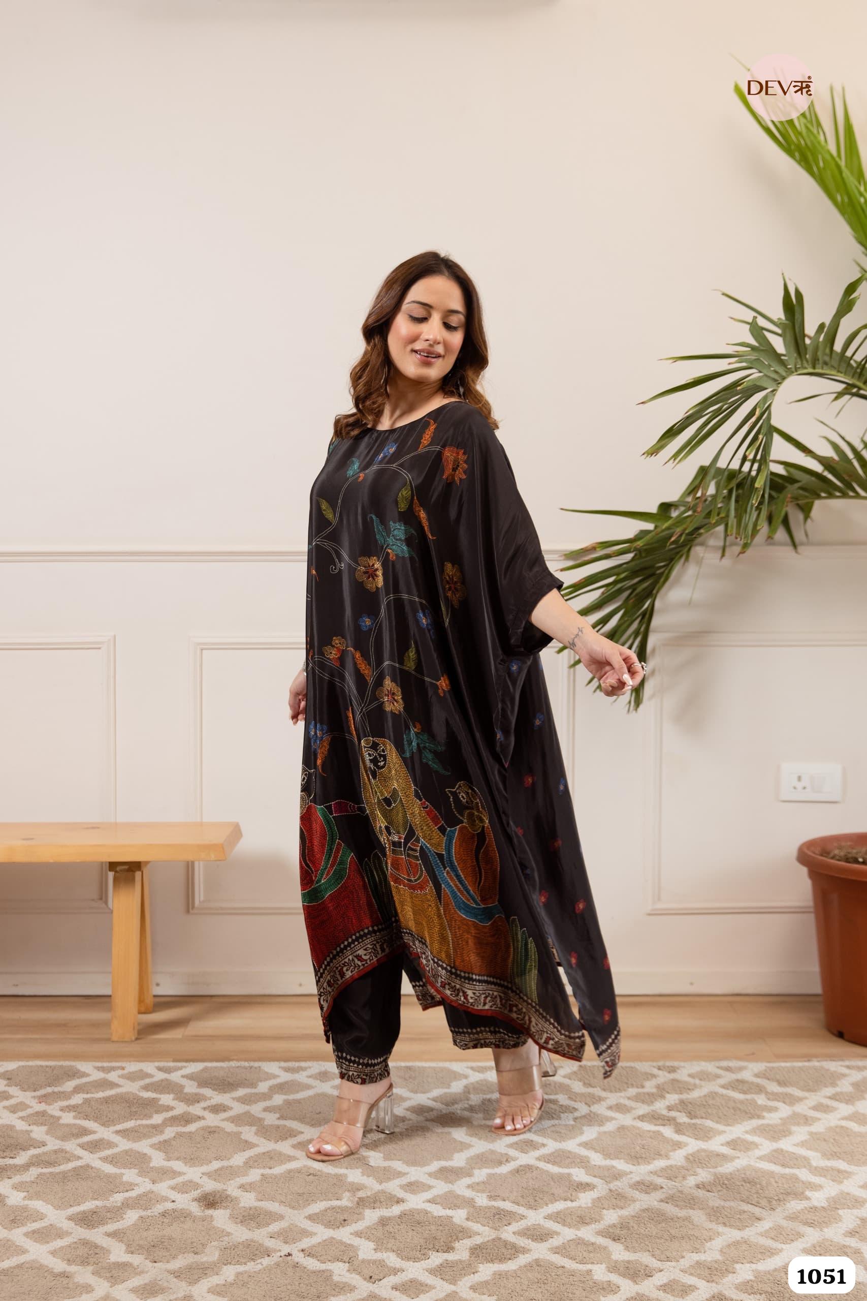 Ebony Charm kaftan-inspired Crepe 2-Piece Set