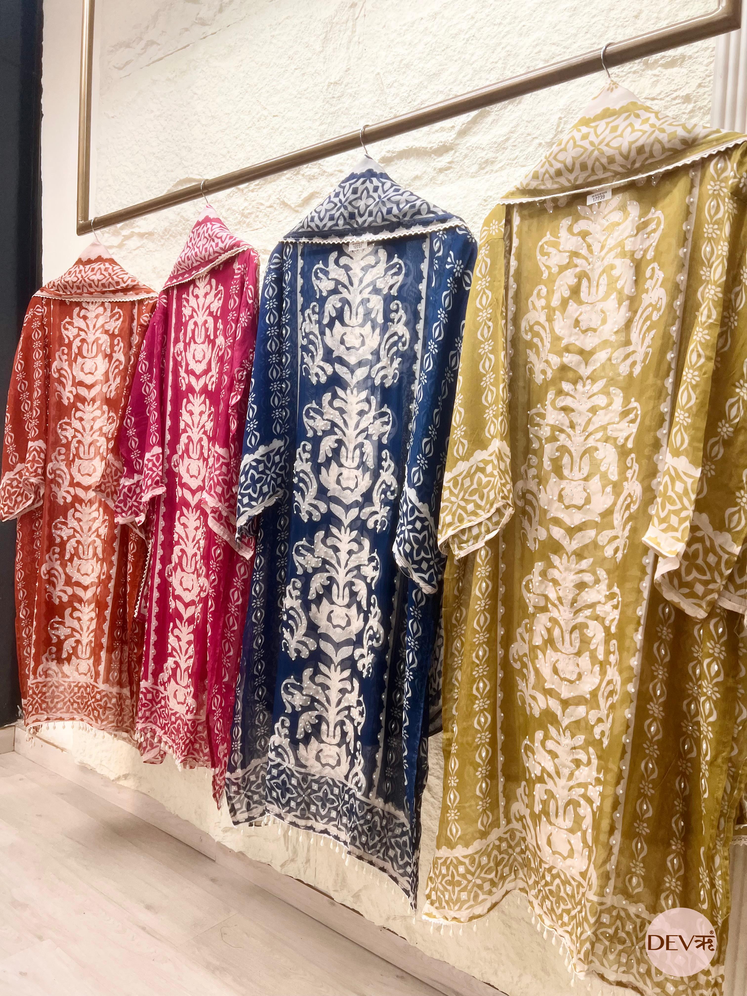 Olive Organza Printed Unstitched 3-Piece Suit (Devri – D.No 12239)