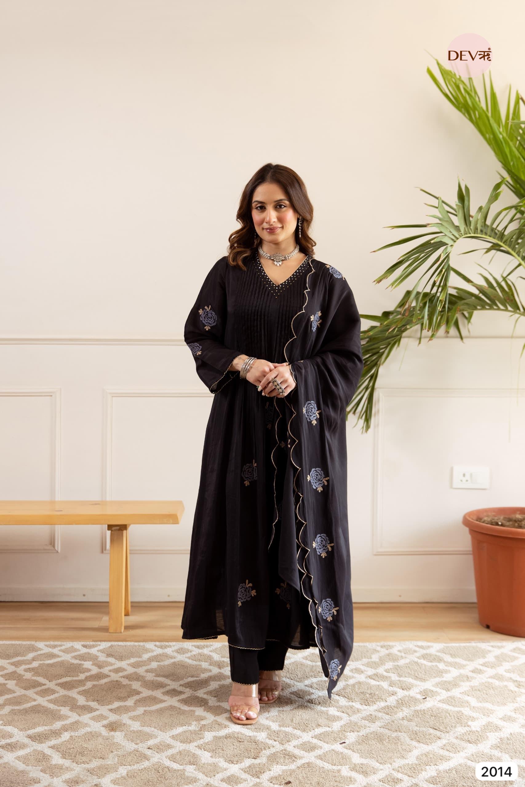 Black Midnight Bloom Mul Cotton 3-Piece Set - {2014}