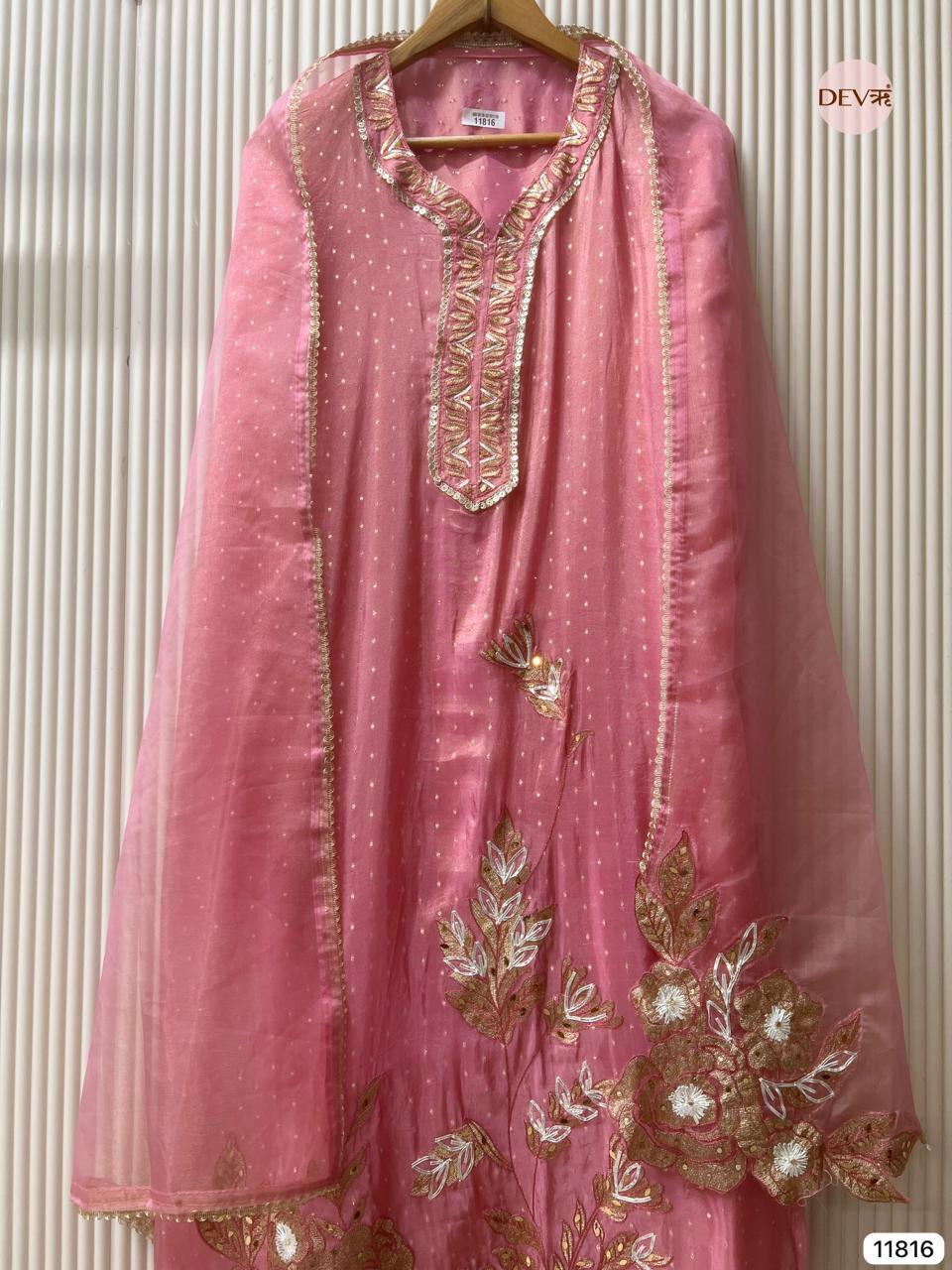 Blush Pink Shimmer Silk Embroidered Unstitched 3-Piece Suit (Devri – D.No 11816)