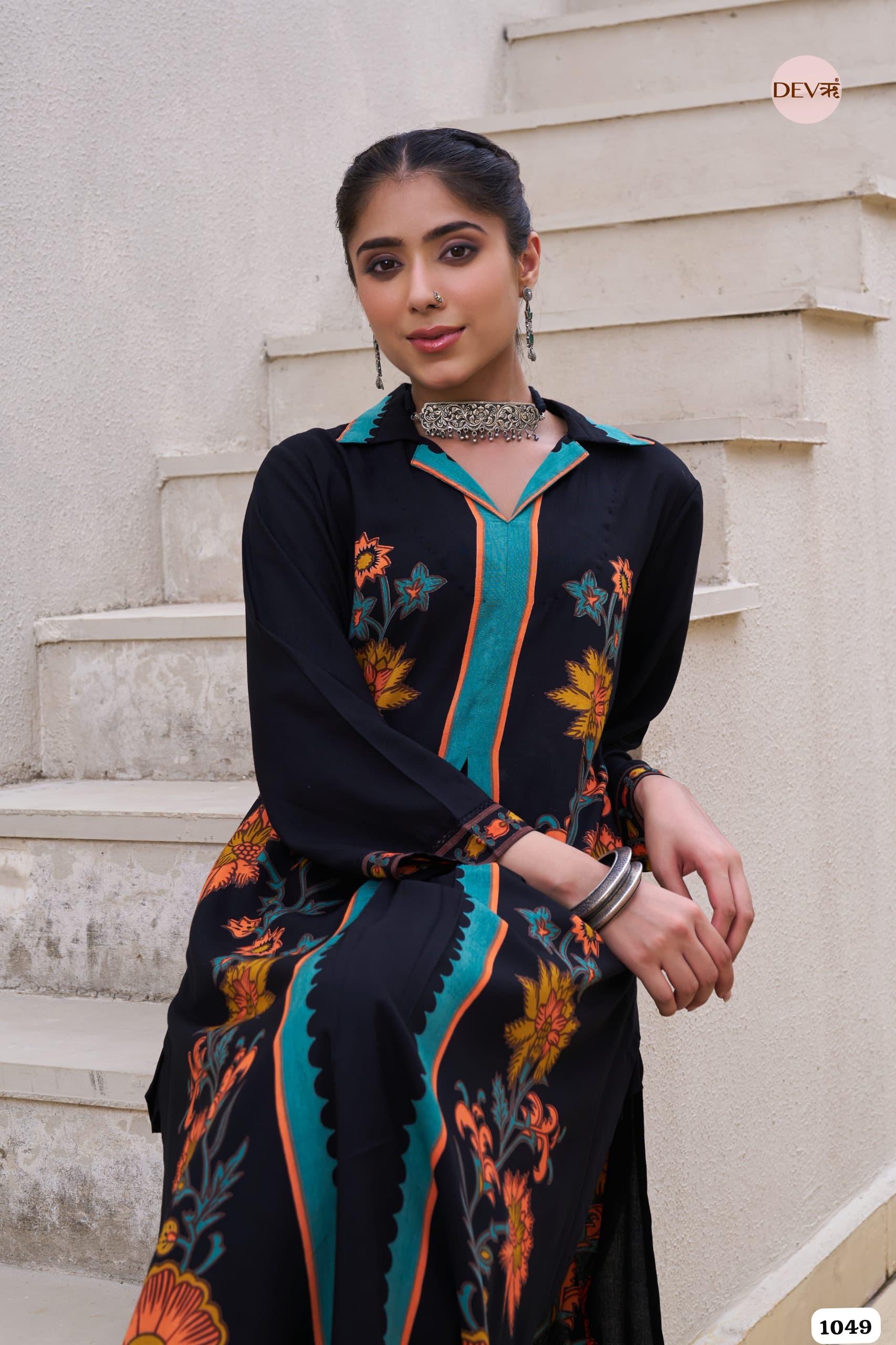 Black Printed Co-ord Set Of 2 - {1049}