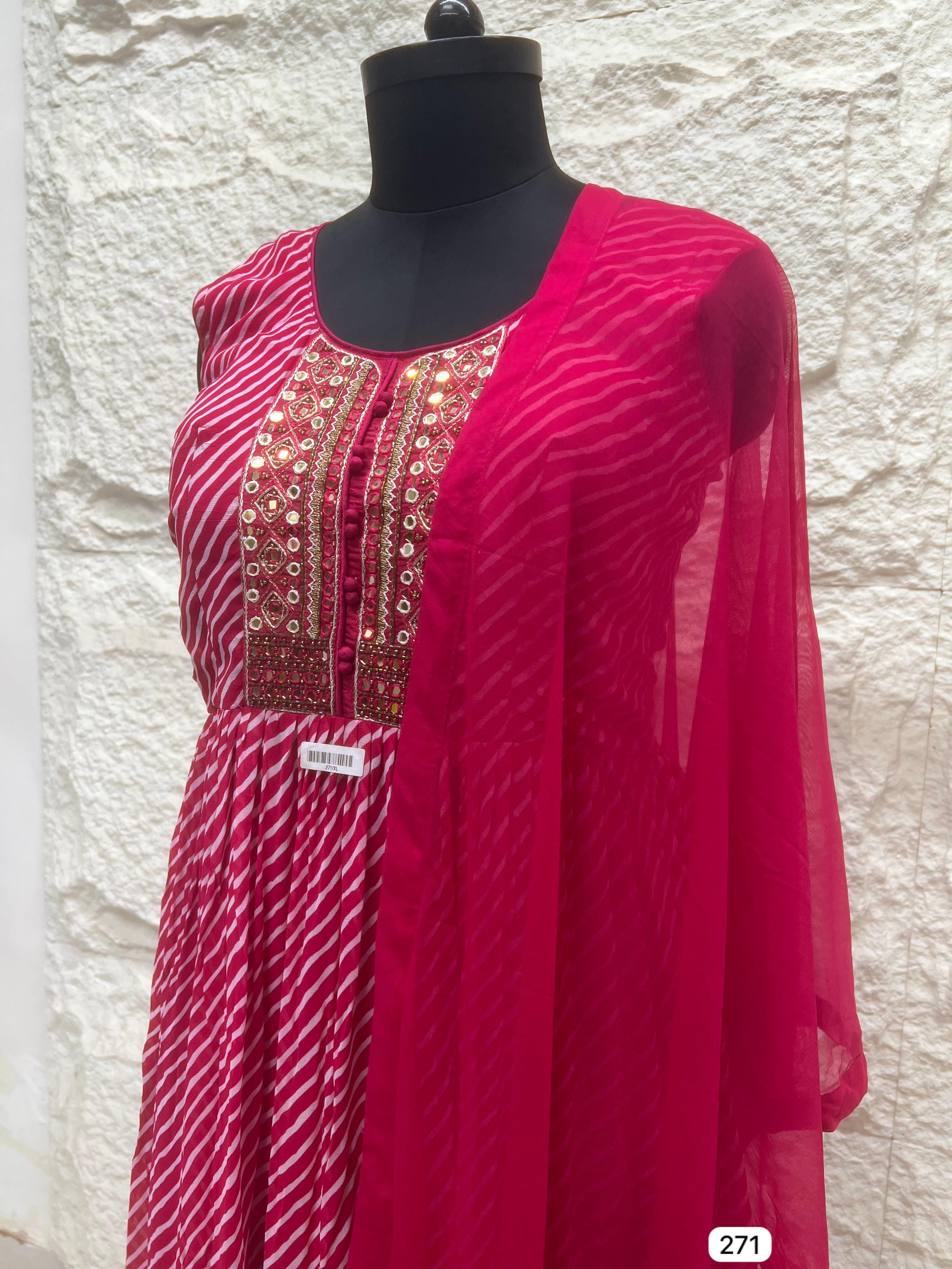 Noor-e-Sahar Organza Embroidered Ivory 3-Piece Set (Devri – D.No 271)