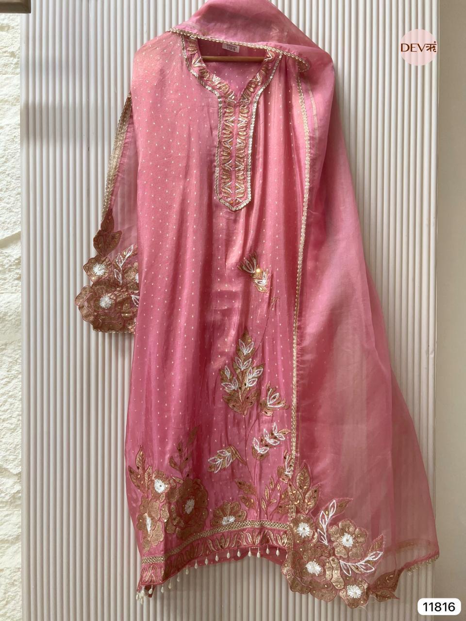 Blush Pink Shimmer Silk Embroidered Unstitched 3-Piece Suit (Devri – D.No 11816)