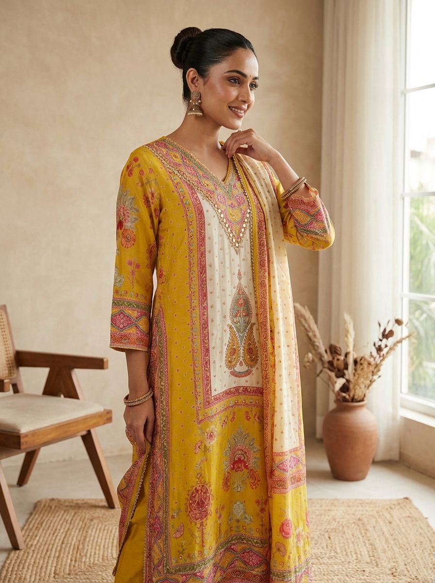 Marigold Charm Crepe 3-Piece Set {1038}