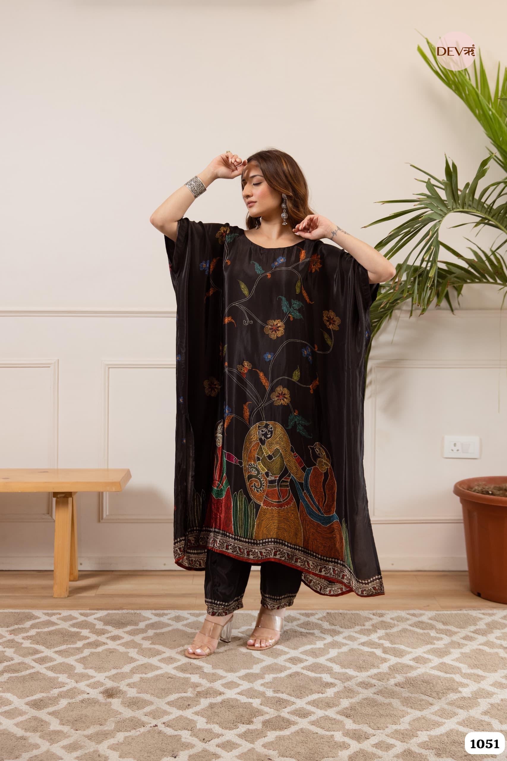 Ebony Charm kaftan-inspired Crepe 2-Piece Set {1051}