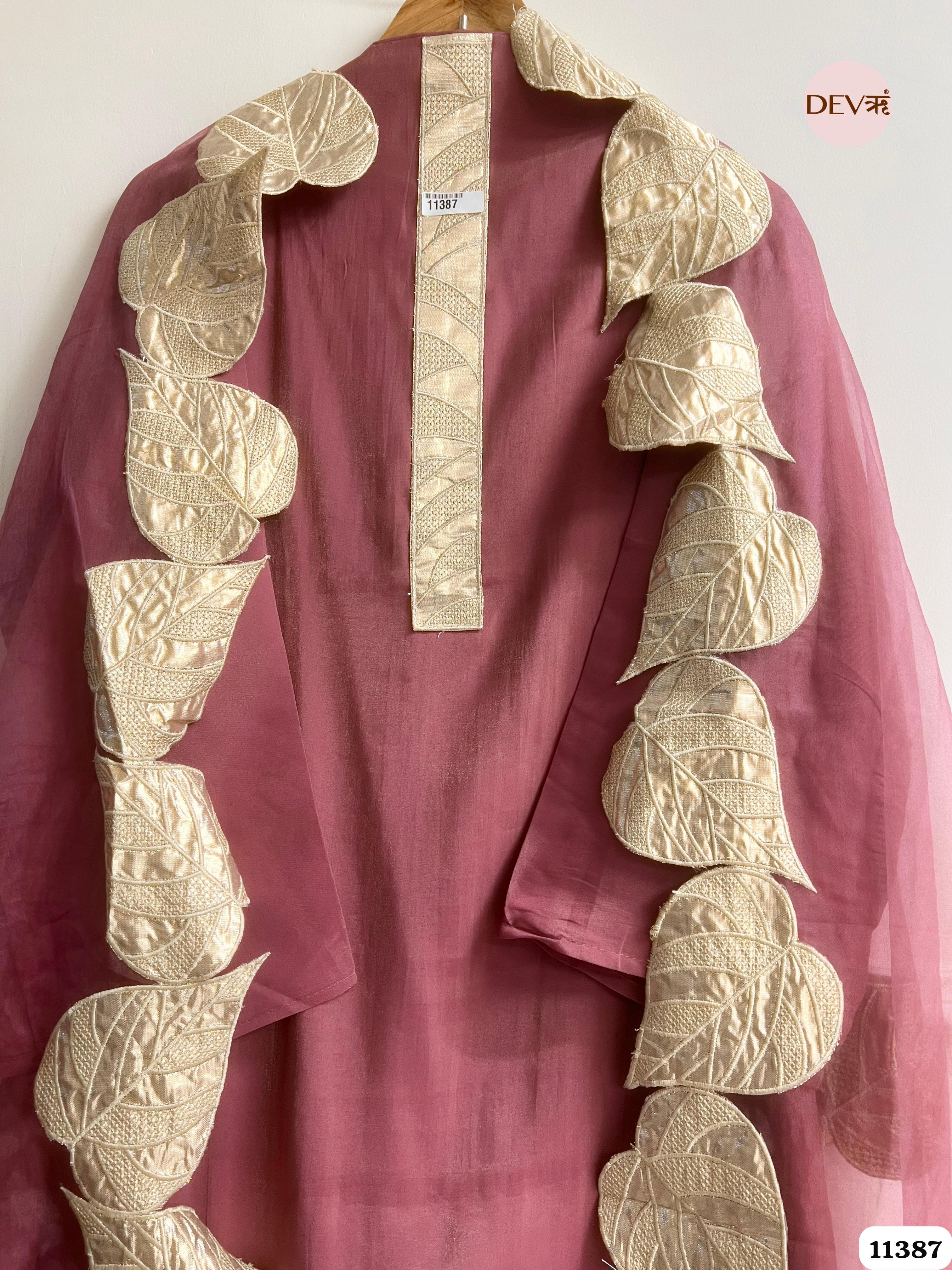 Maroon Silk Unstitched Embroidered -Set Of 3