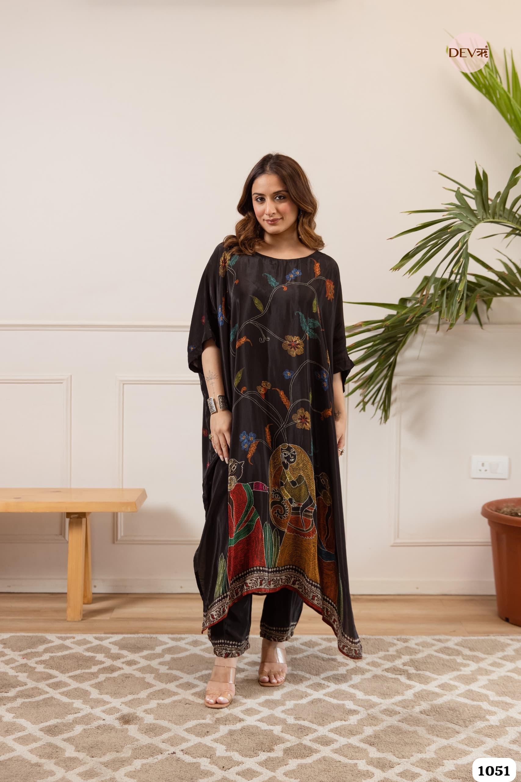 Ebony Charm kaftan-inspired Crepe 2-Piece Set {1051}