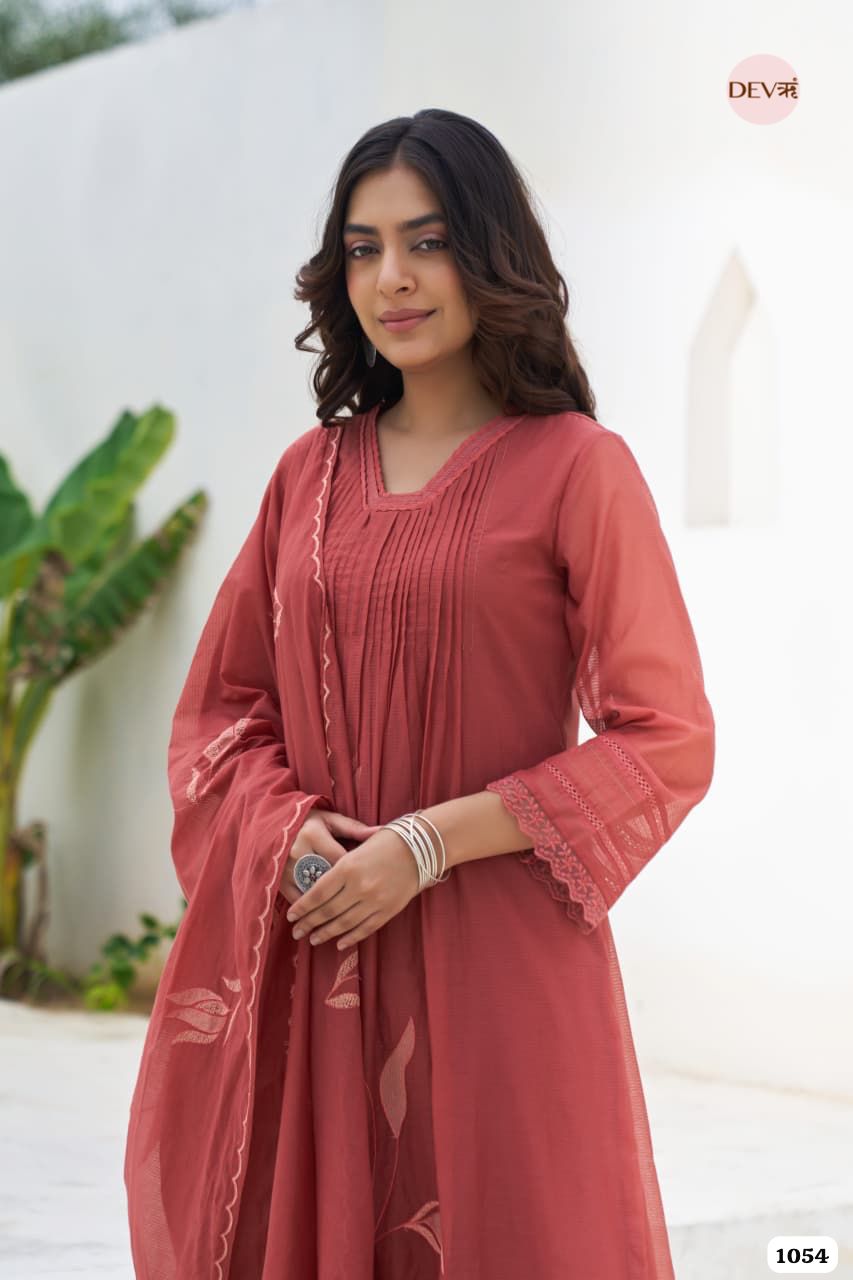 Terracotta Pintuck Mul Cotton 3-Piece Set {1054}