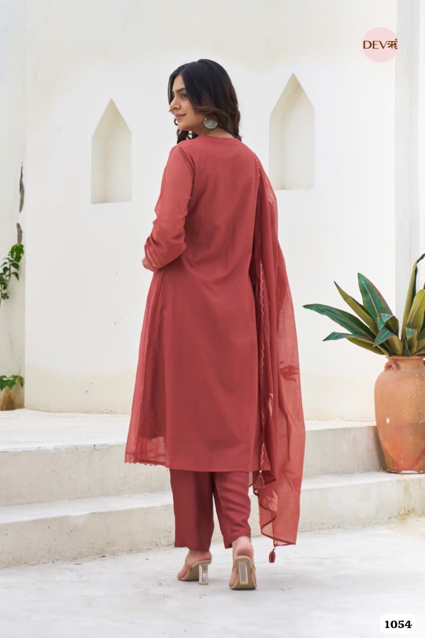 Terracotta Pintuck Mul Cotton 3-Piece Set {1054}