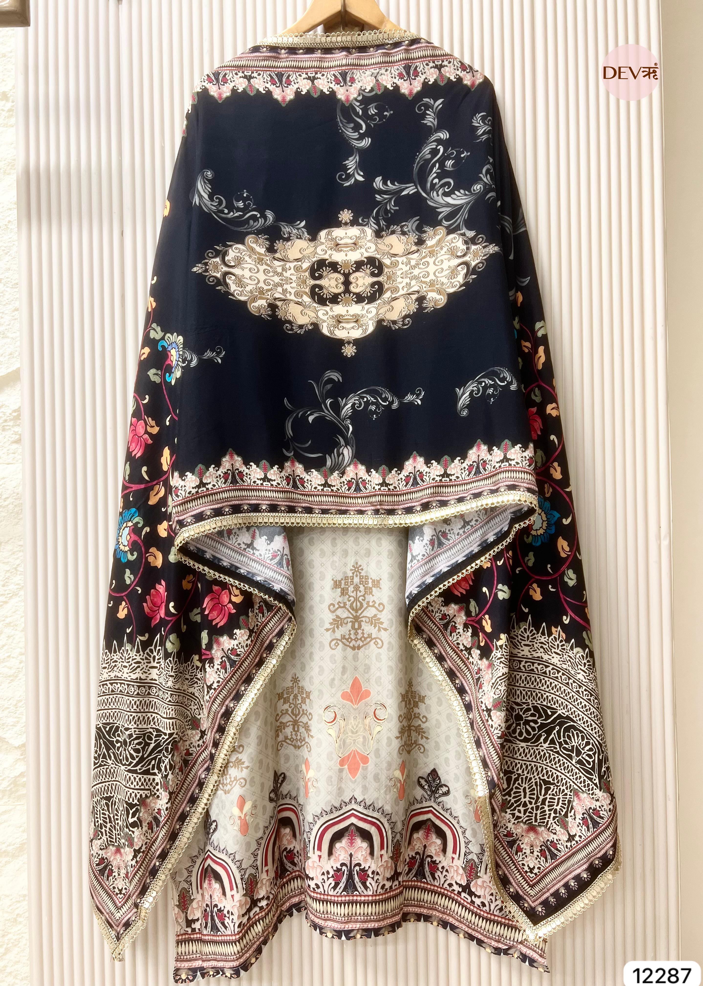 Ivory Muslin Printed Unstitched 3-Piece Suit (Devri – D.No 12287)