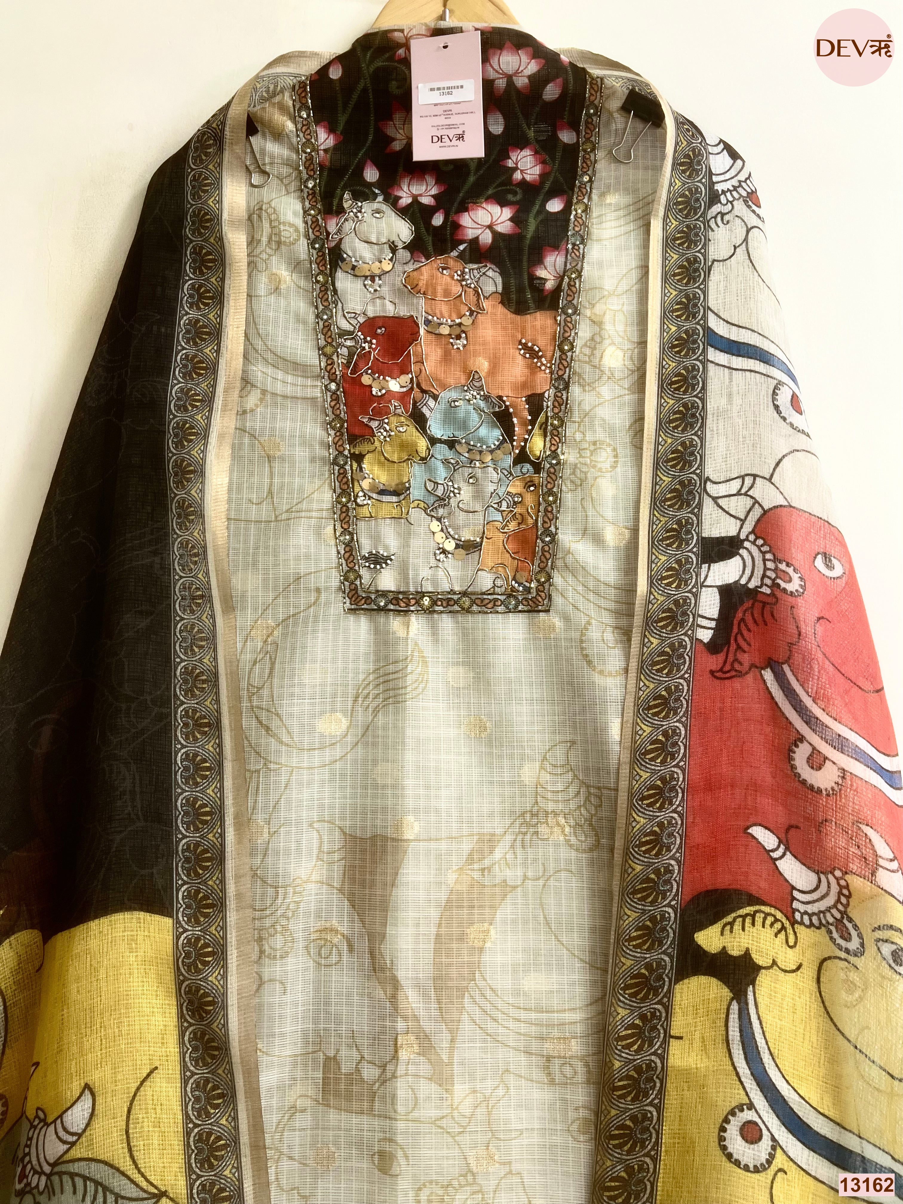 Sage Kota Printed Unstitched 3-Piece Suit (Devri – D.No 13162)