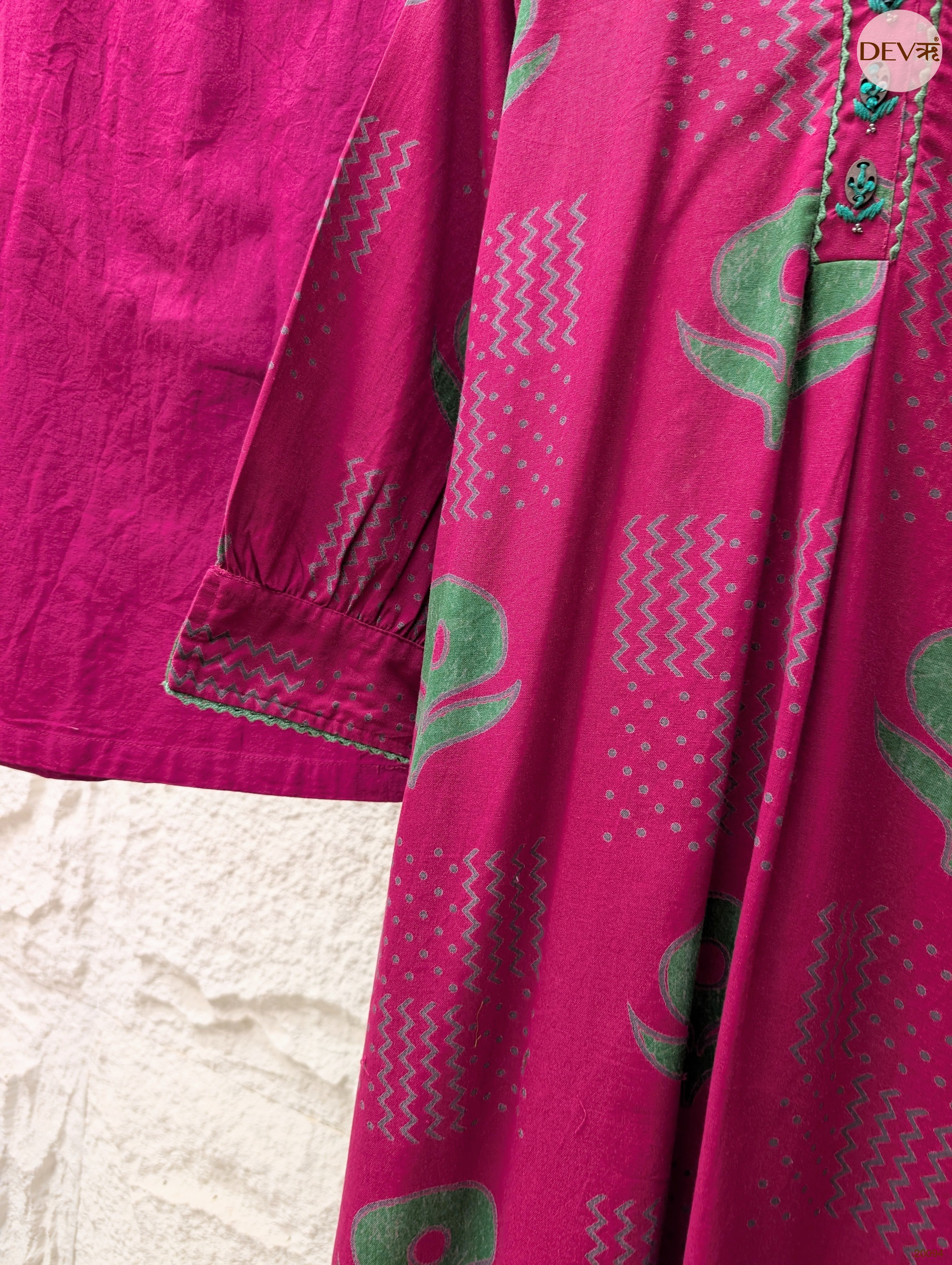 Gulnaar Cotton flex Printed Magenta 2-Piece Set (Devri – D.No 20094)