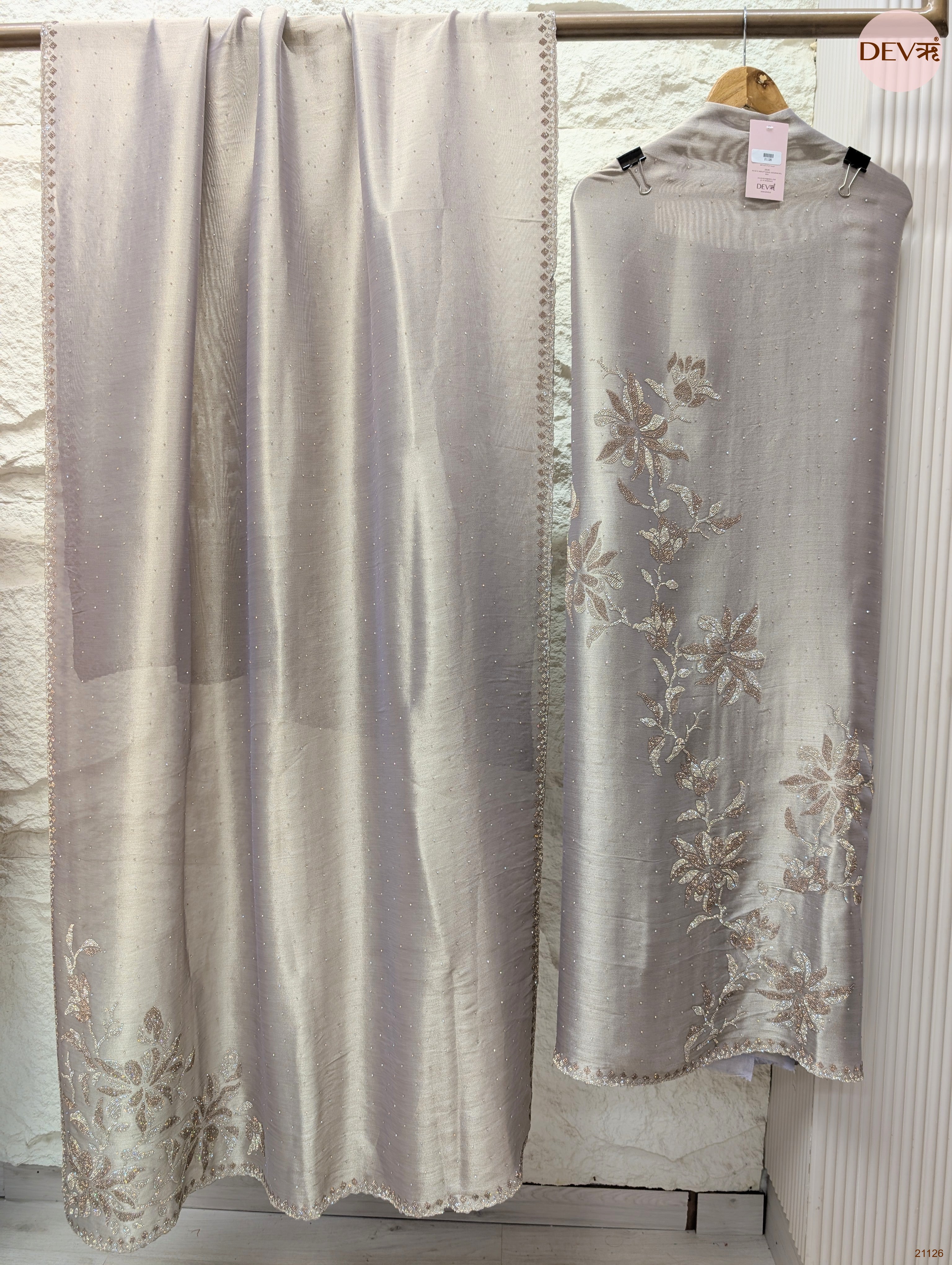 Grey Pure Giraffe Silk Embroidered Unstitched 3-Piece Suit (Devri – D.No 21126)