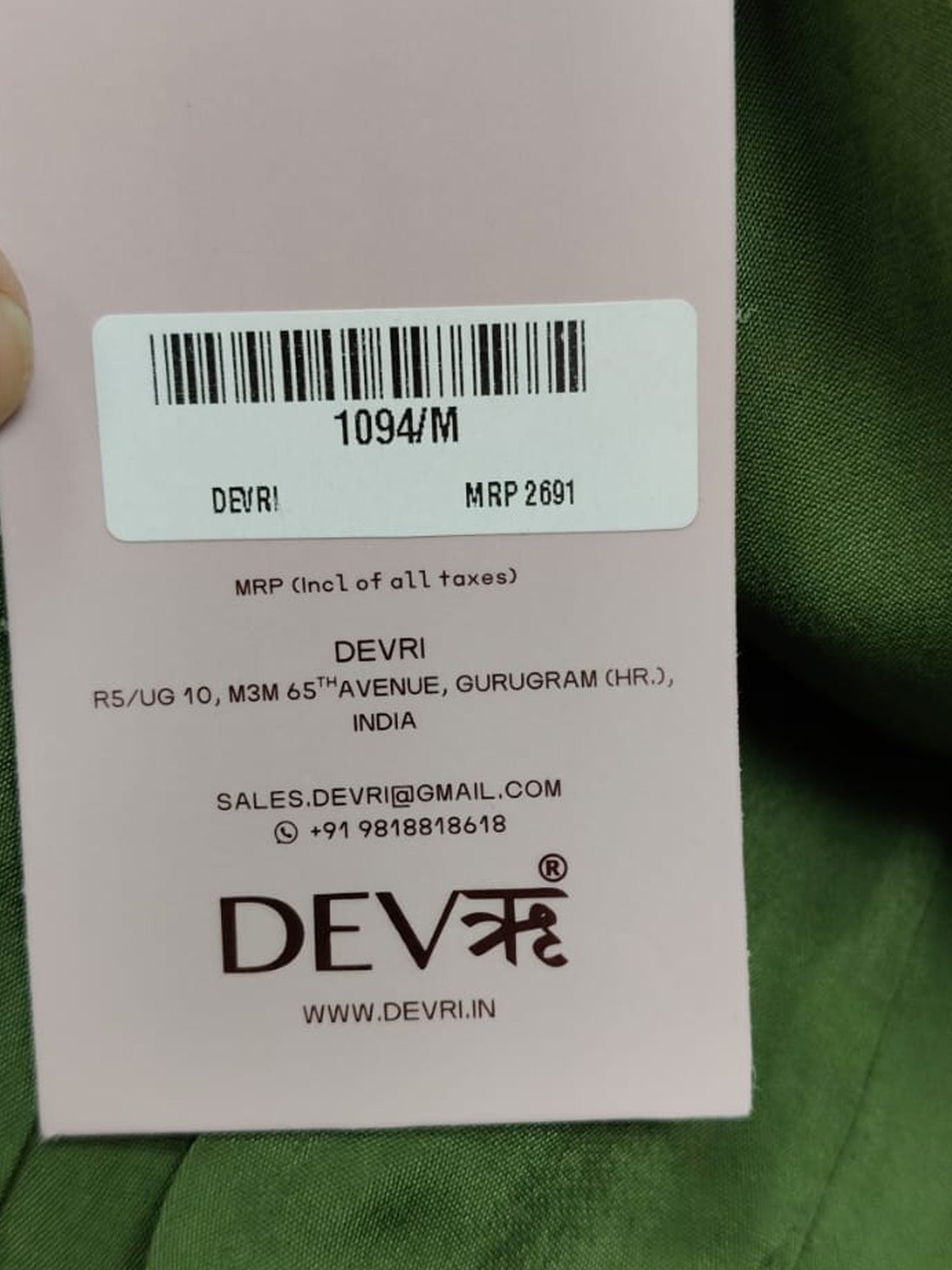 Aarvi Olive Crepe Silk Embroidered 3-Piece Set - {1094/M}