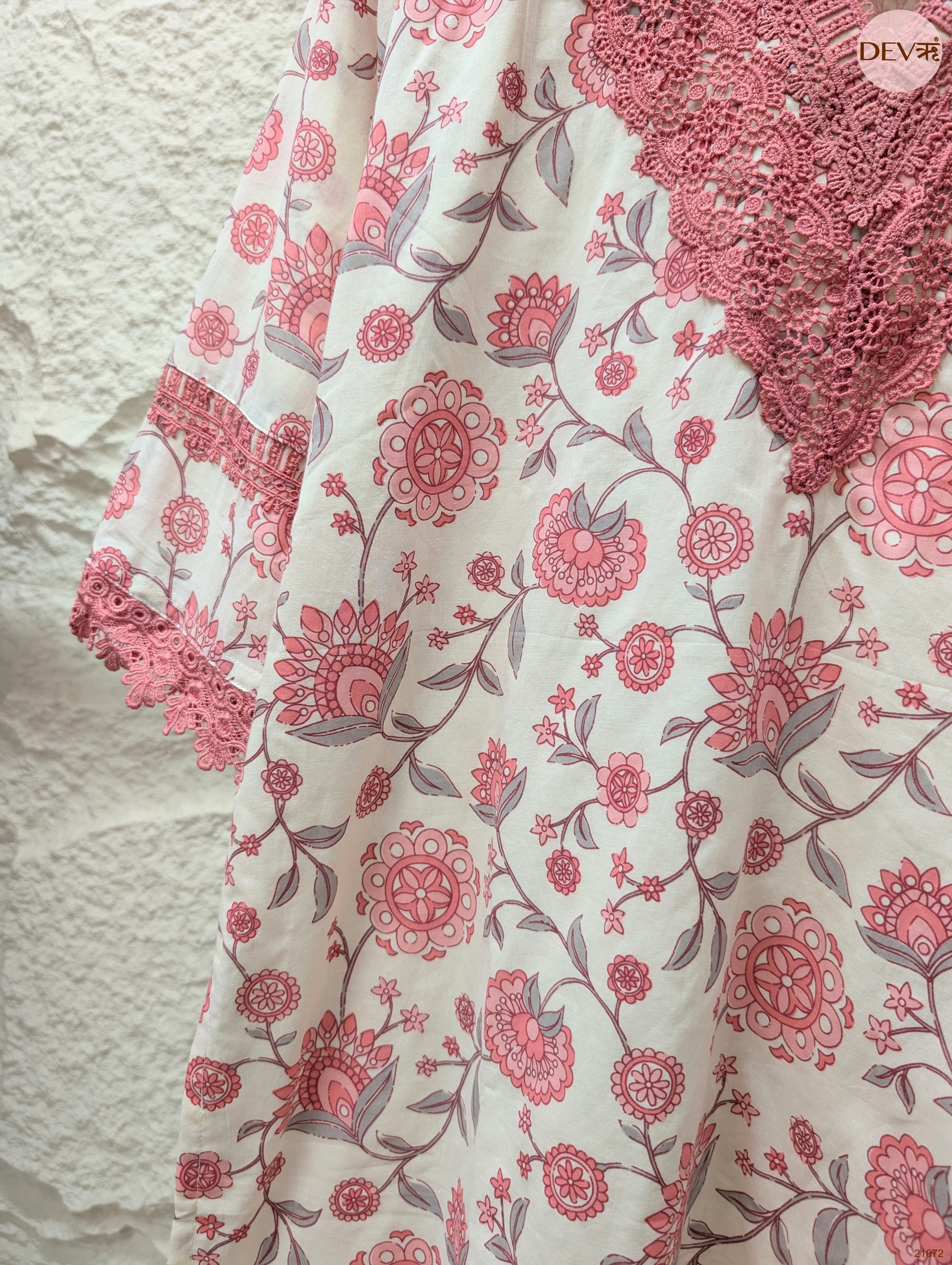 Gulnaar Pure Cotton Embroidered Pink 3-Piece Set (Devri – D.No 21072)
