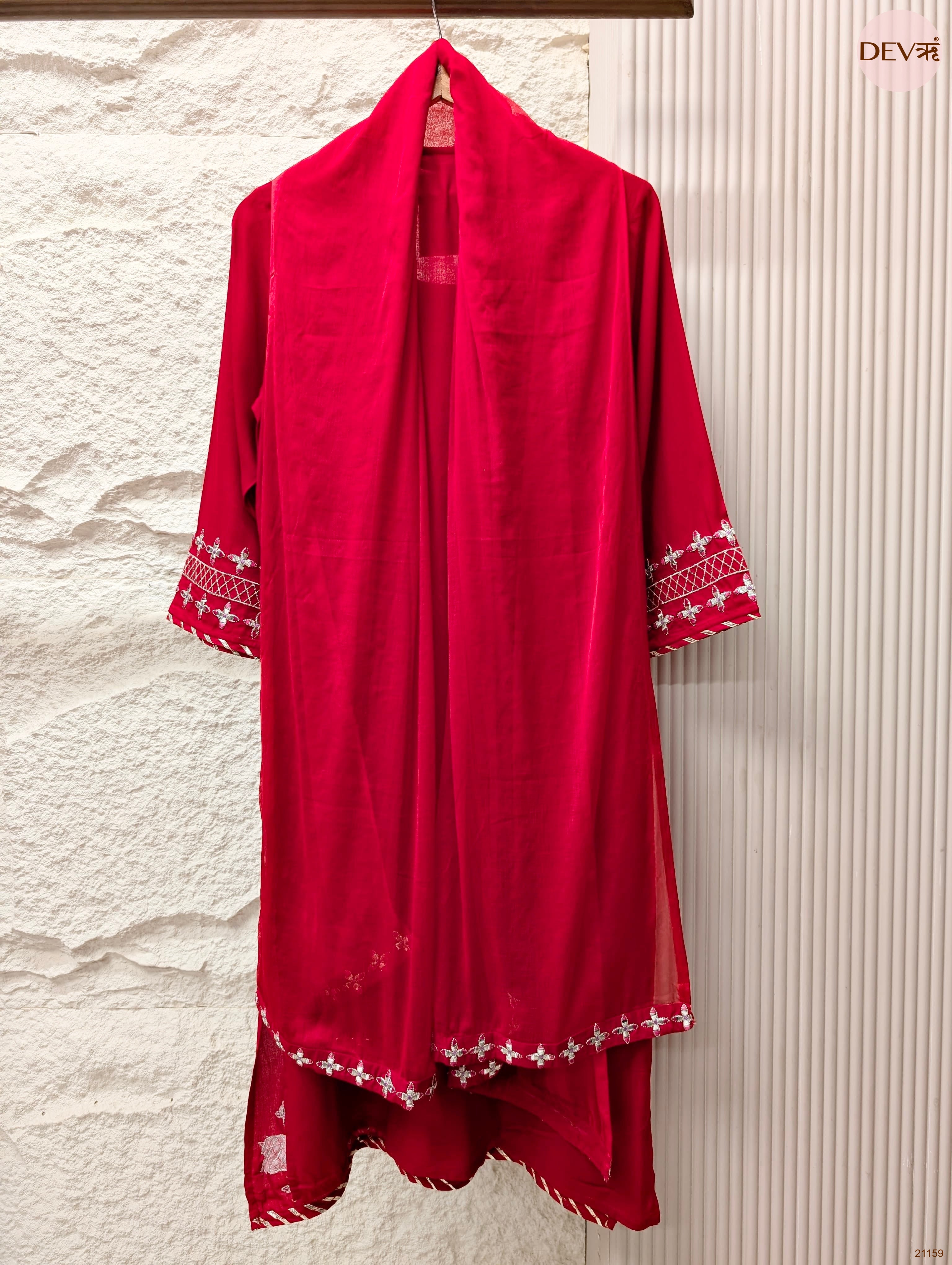 Gulnaar Reyon Embroidered Pink 3-Piece Set (Devri – D.No 21159)