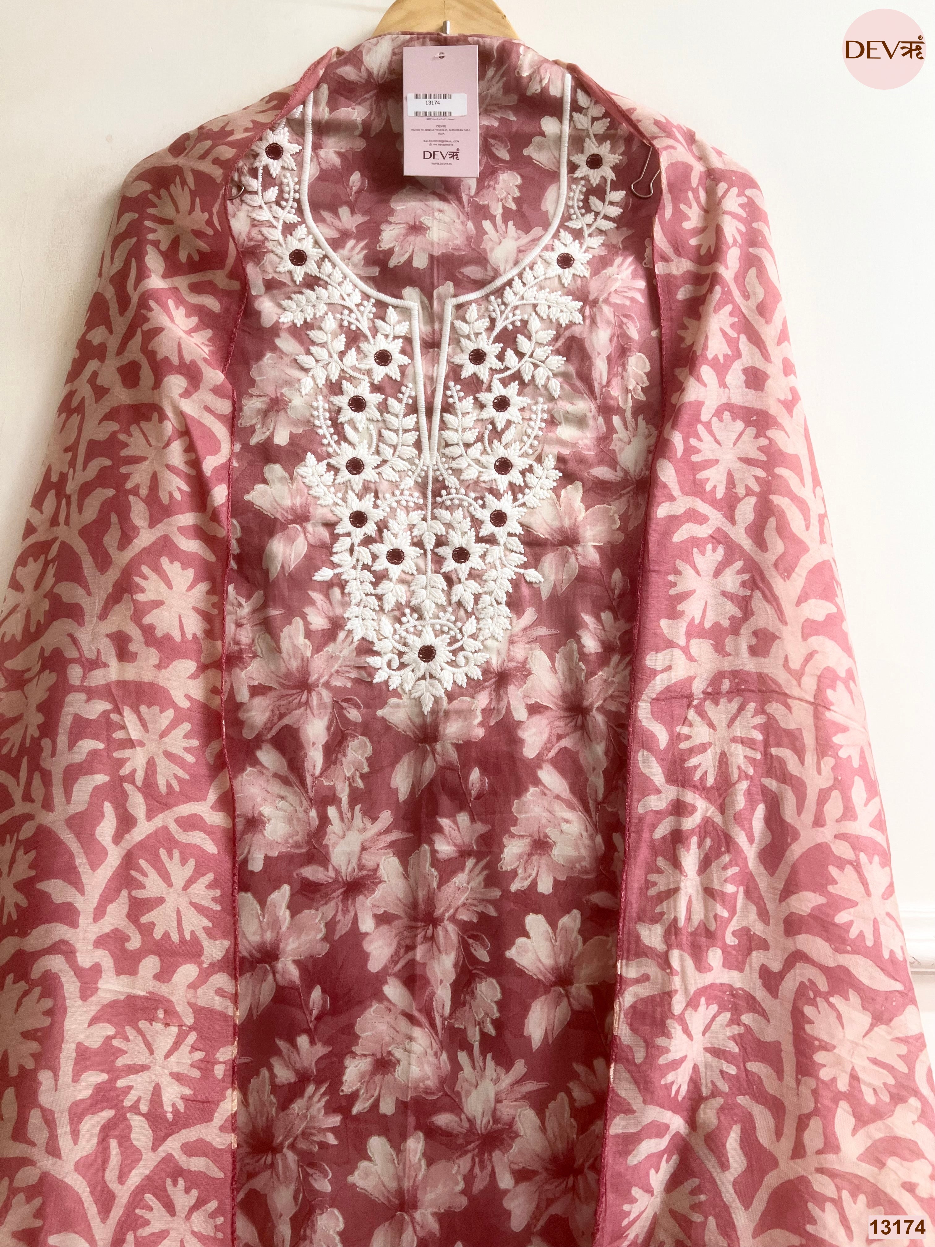 Pink Jam Cotton Printed Unstitched 3-Piece Suit (Devri – D.No 13174)