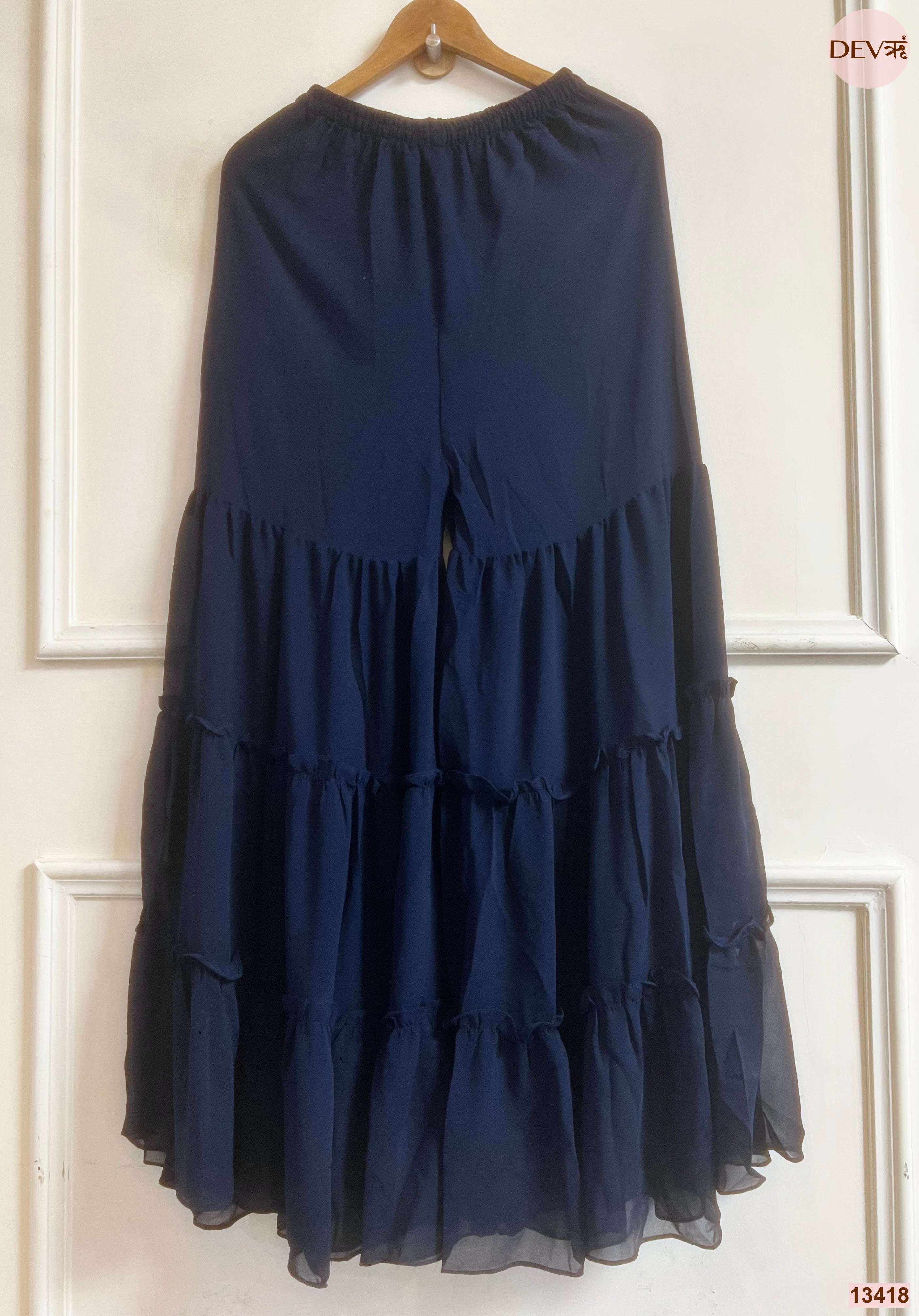 Meher Georgette Embroidered Navy Blue 3-Piece Set (Devri – D.No 13418)