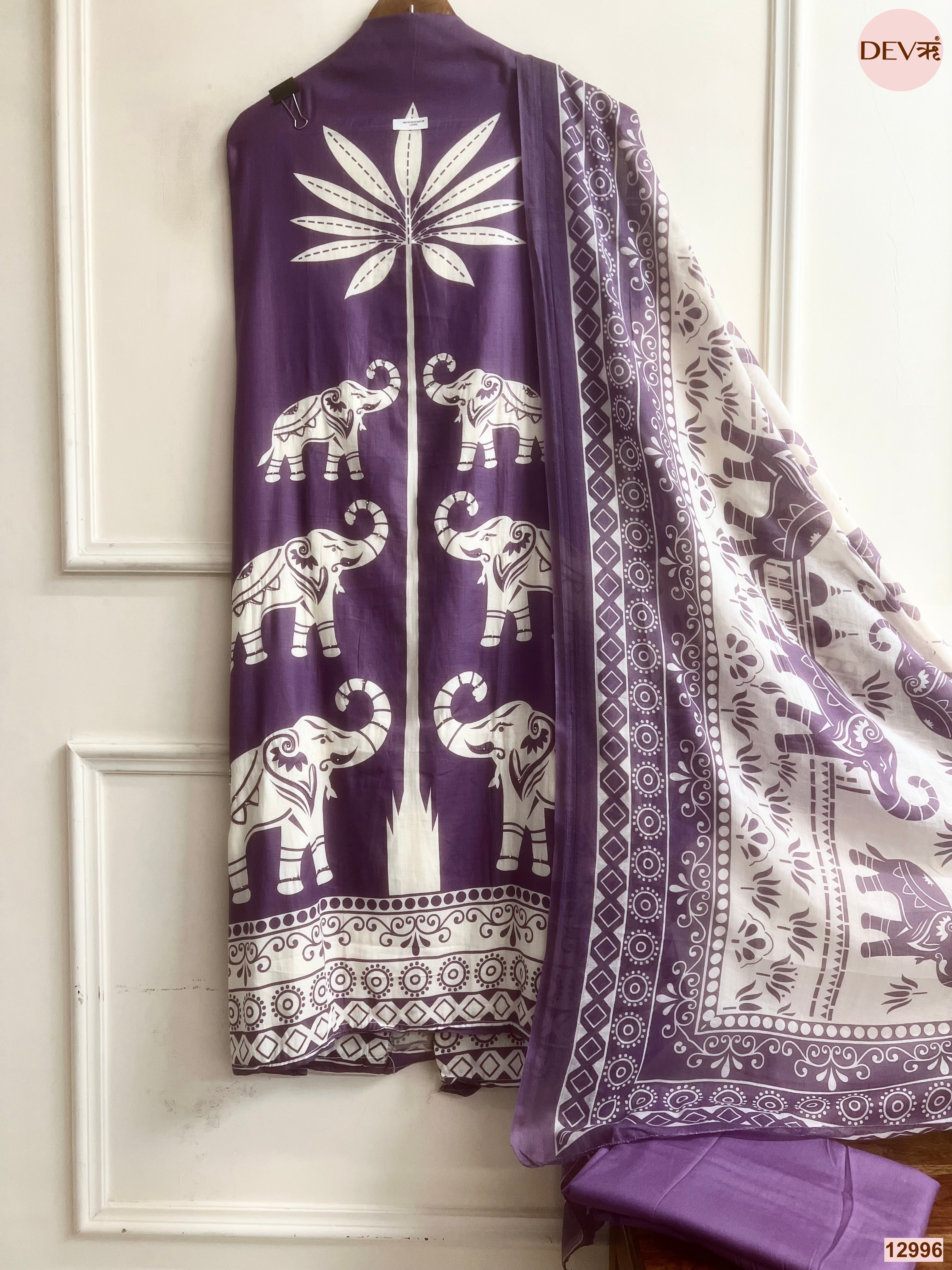 Purple Jam Cotton Printed Unstitched 3-Piece Suit (Devri – D.No 12996)