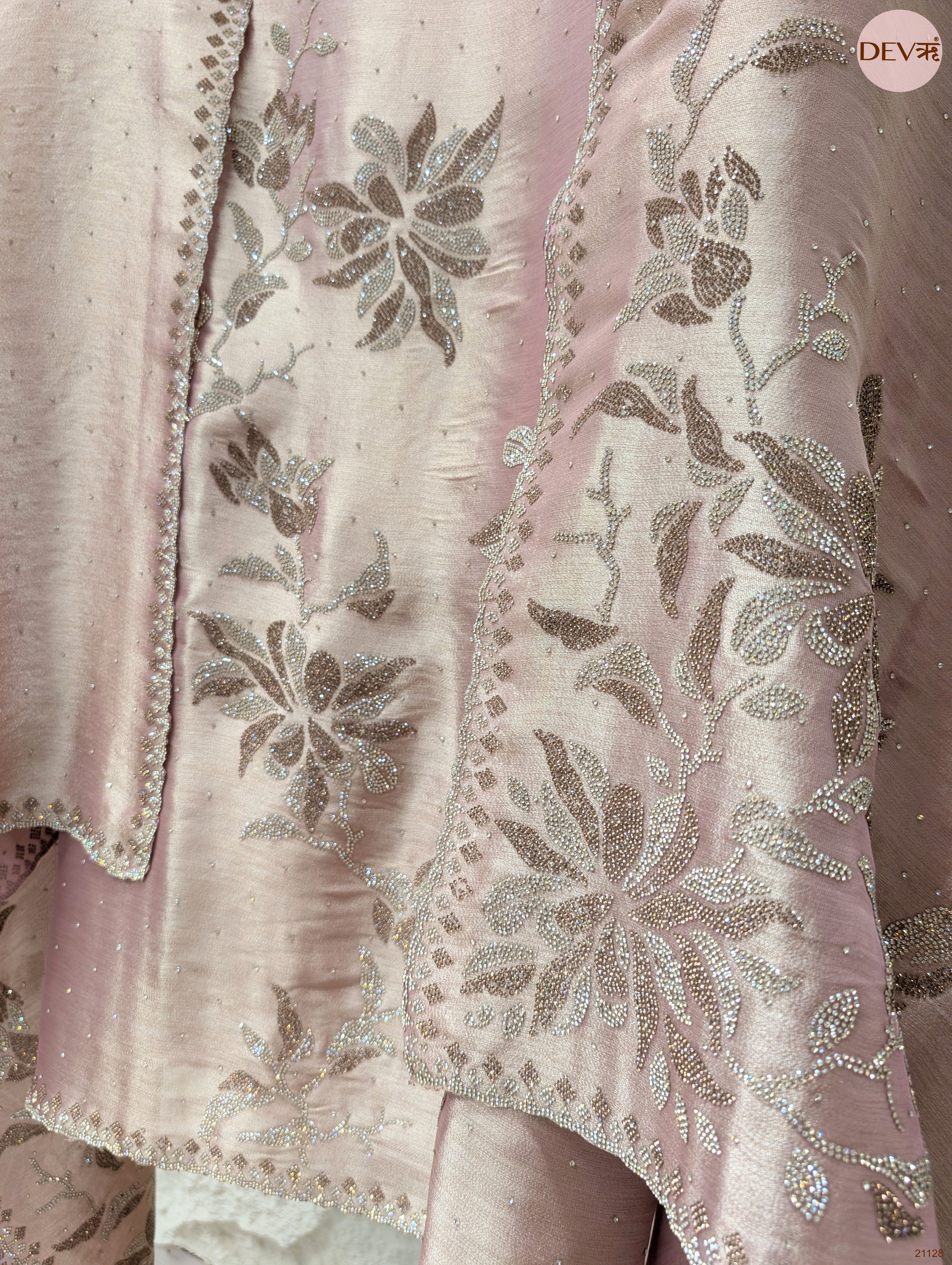 Pink Pure Giraffe Silk Embroidered Unstitched 3-Piece Suit (Devri – D.No 21128)