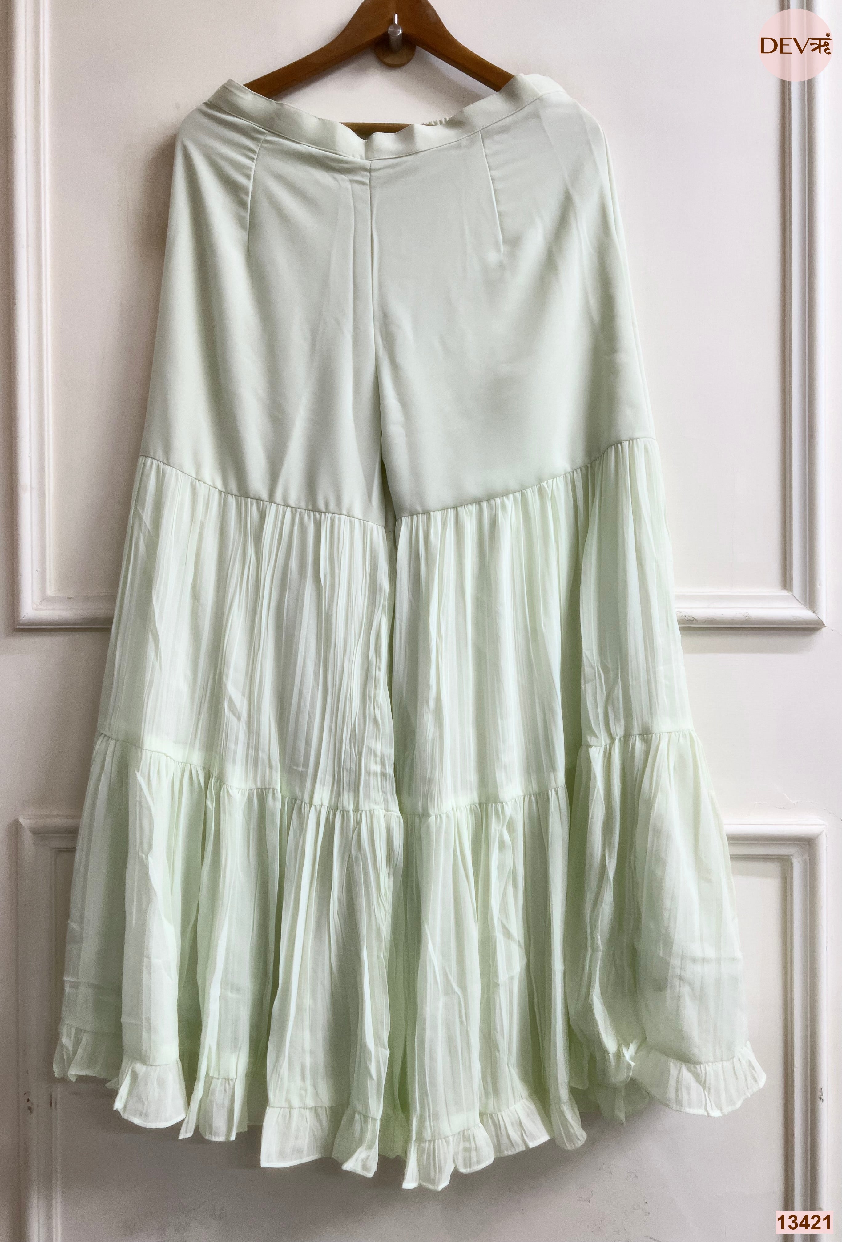 Gulnaar Georgete Embroidered Mint Green 3-Piece Set (Devri – D.No 13421)