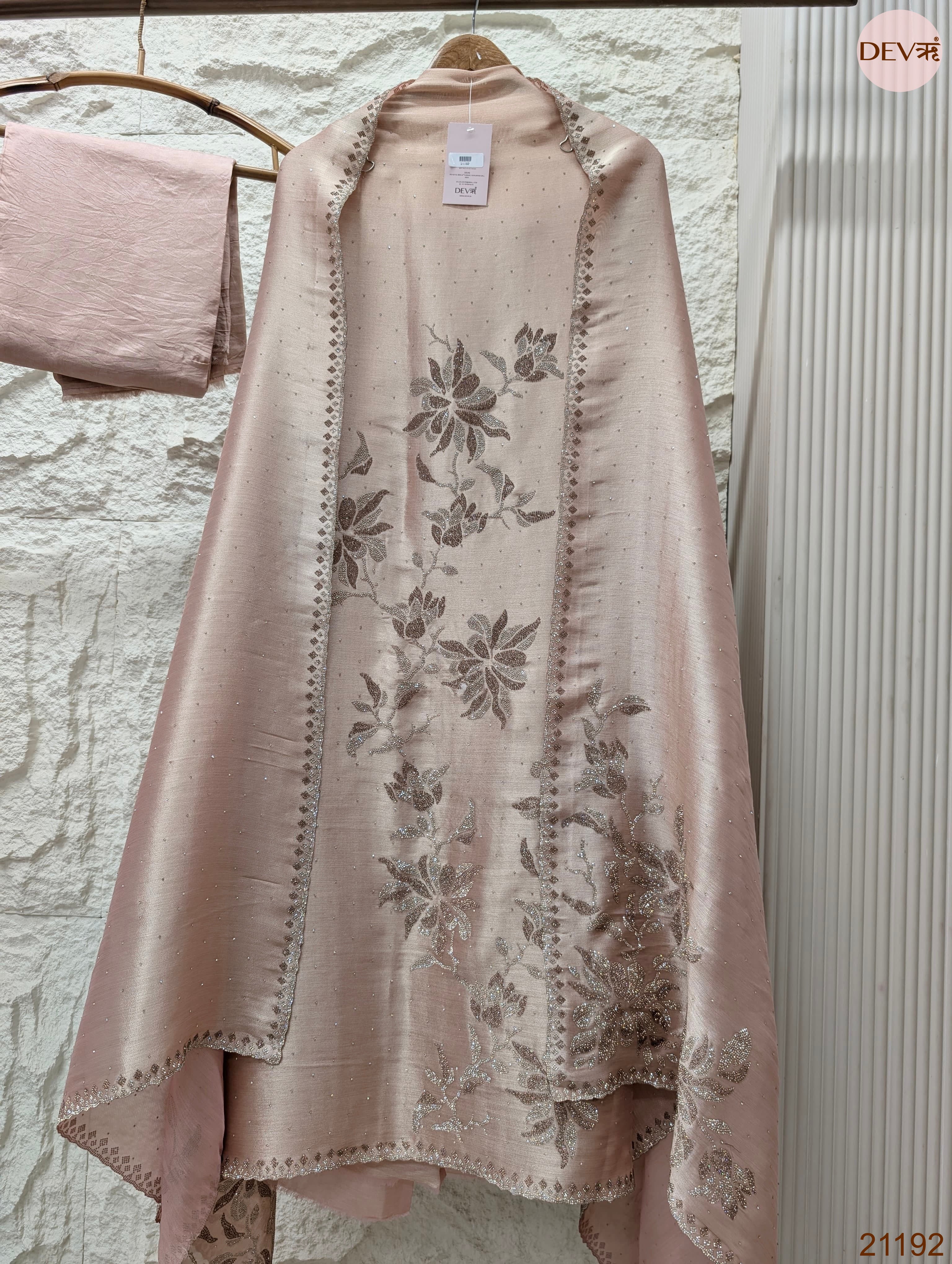 Blush Pure Giraffe Silk Embroidered Unstitched 3-Piece Suit (Devri – D.No 21192)