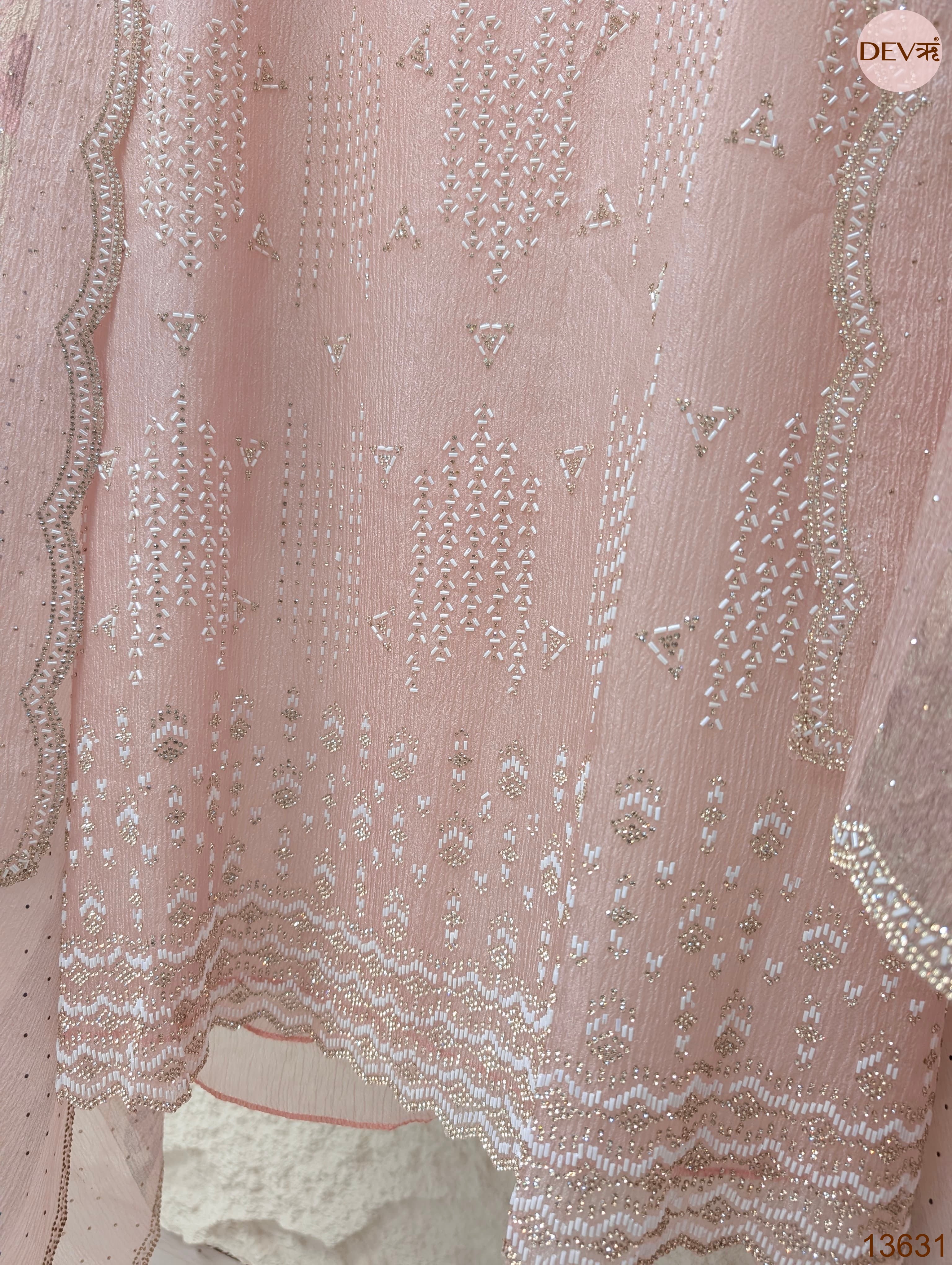 Pink Pure Crush Silk Embroidered Unstitched 3-Piece Suit (Devri – D.No 13631)
