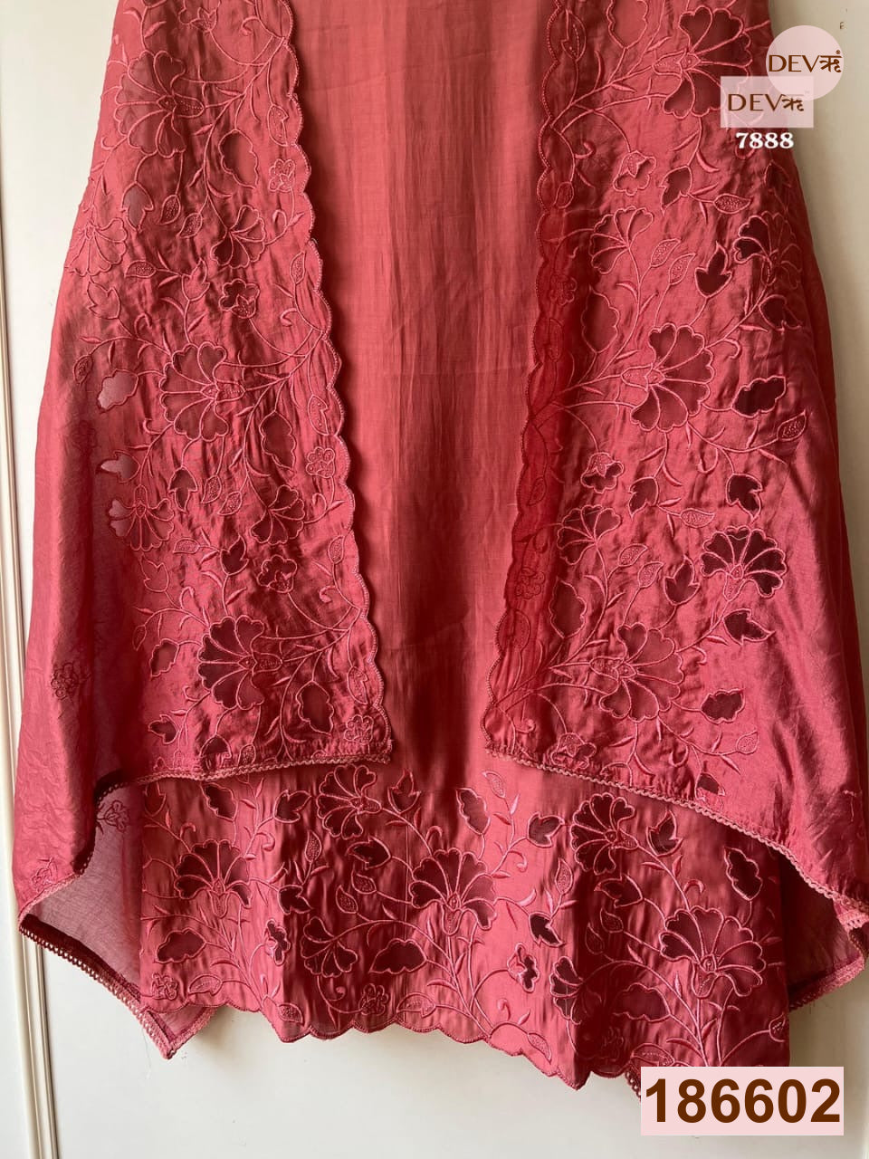 Pink Modal Silk Embroidered Unstitched 3-Piece Suit (Devri – D.No 7888)