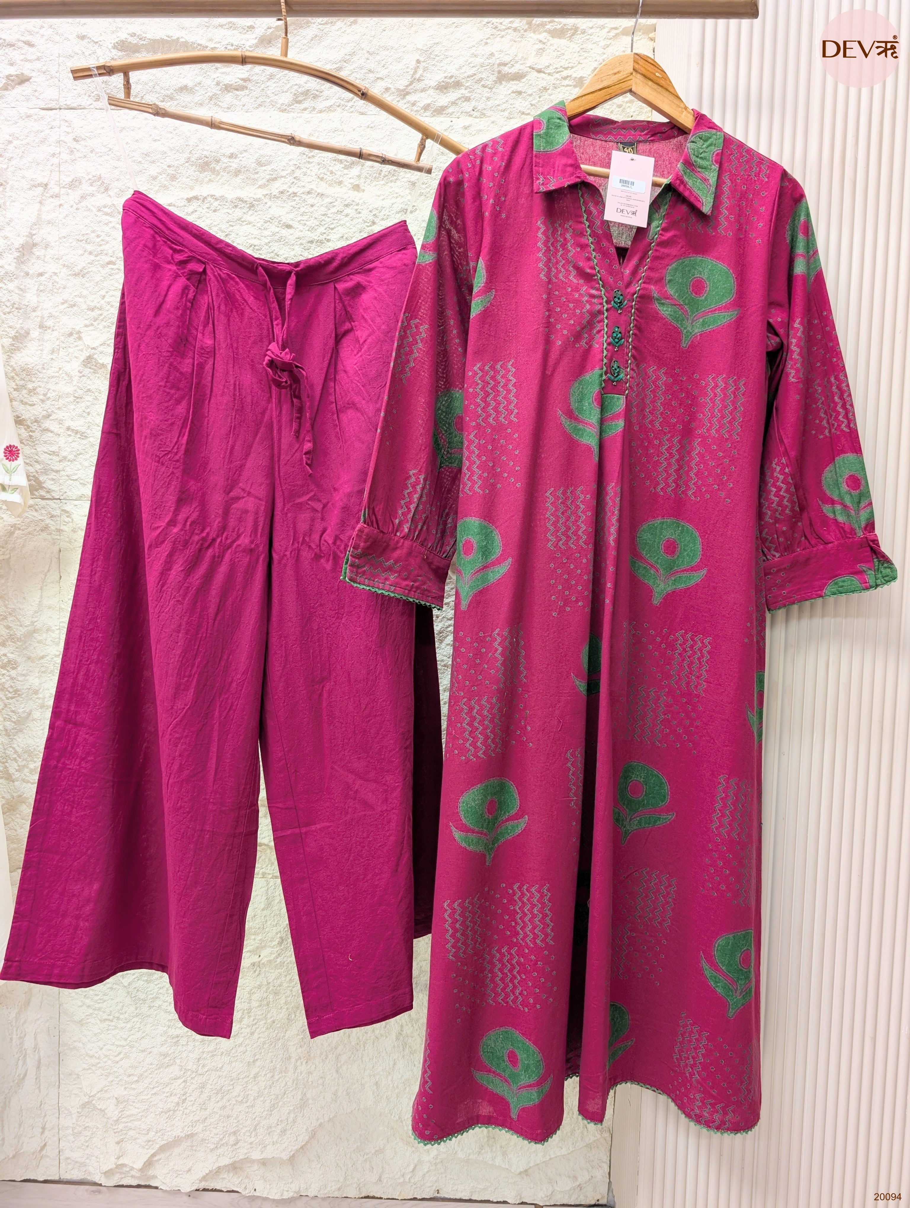 Gulnaar Cotton flex Printed Magenta 2-Piece Set (Devri – D.No 20094)
